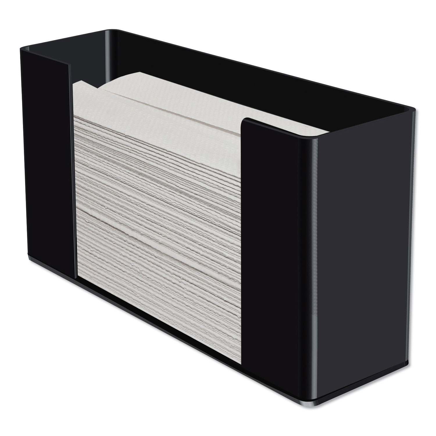  Kantek AH190B Multifold Paper Towel Dispenser, Acrylic, 12.5 x 4.4 x 7, Black (KTKAH190B) 