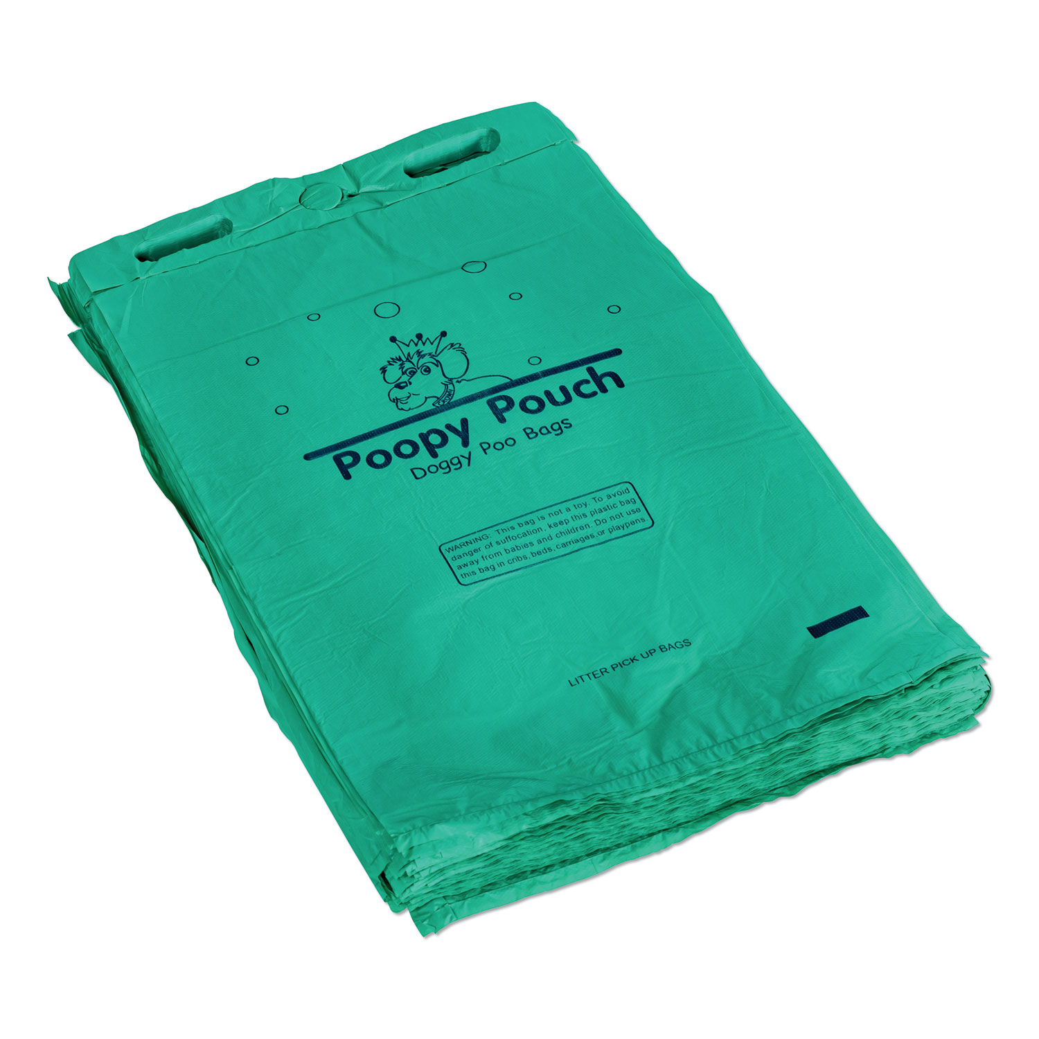  Poopy Pouch PP-H-200-20M Header Pet Waste Bags, 20 microns, 8 x 13, Green, 2,400/Carton (CWDPPH20020M) 