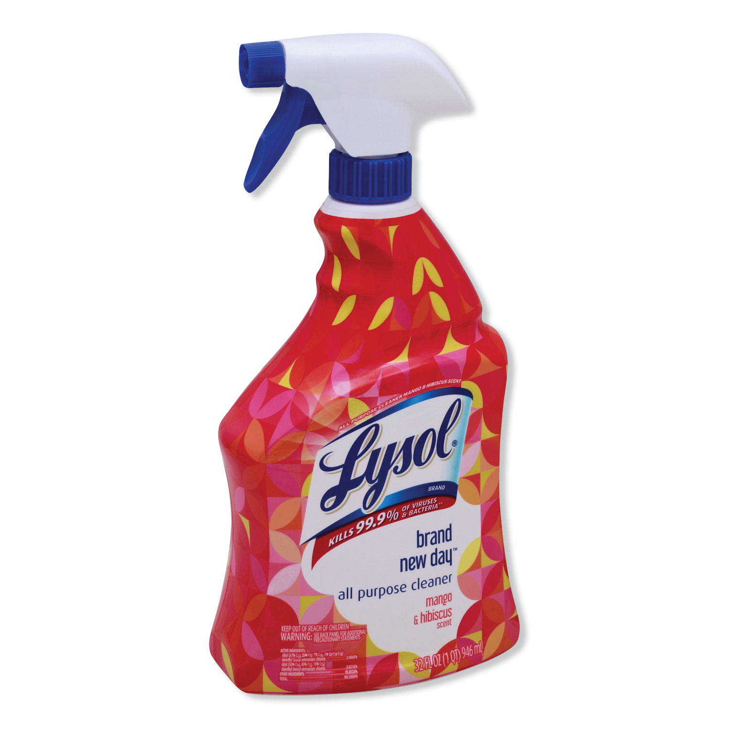  LYSOL Brand II 19200-98769 Ready-to-Use All-Purpose Cleaner, Mango & Hibiscus, 32 oz Spray Bottle, 9/Carton (RAC98769) 