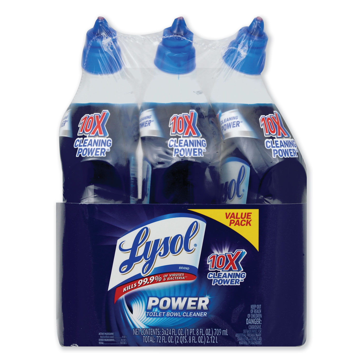  LYSOL Brand 19200-98726 Disinfectant Toilet Bowl Cleaner, Wintergreen, 24 oz Bottle, 3/Pack (RAC98726PK) 