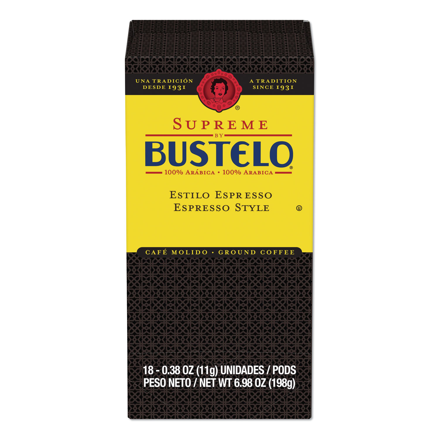  Café Bustelo 11544BX Espresso Style Coffee Pods, Espresso, 0.38 oz Pods,18/Box (FOL11544BX) 