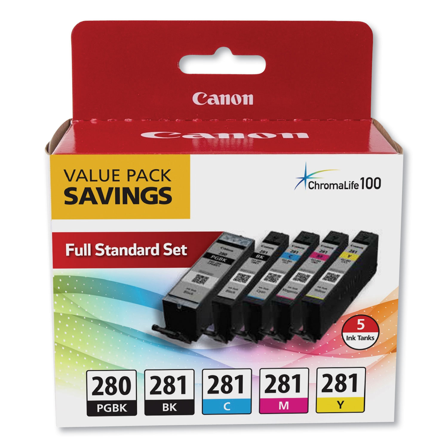 Canon 2075C006 2075C006 (PGI-280; CLI-281) Ink, Black XL/Black/Cyan/Magenta/Yellow (CNM2075C006) 