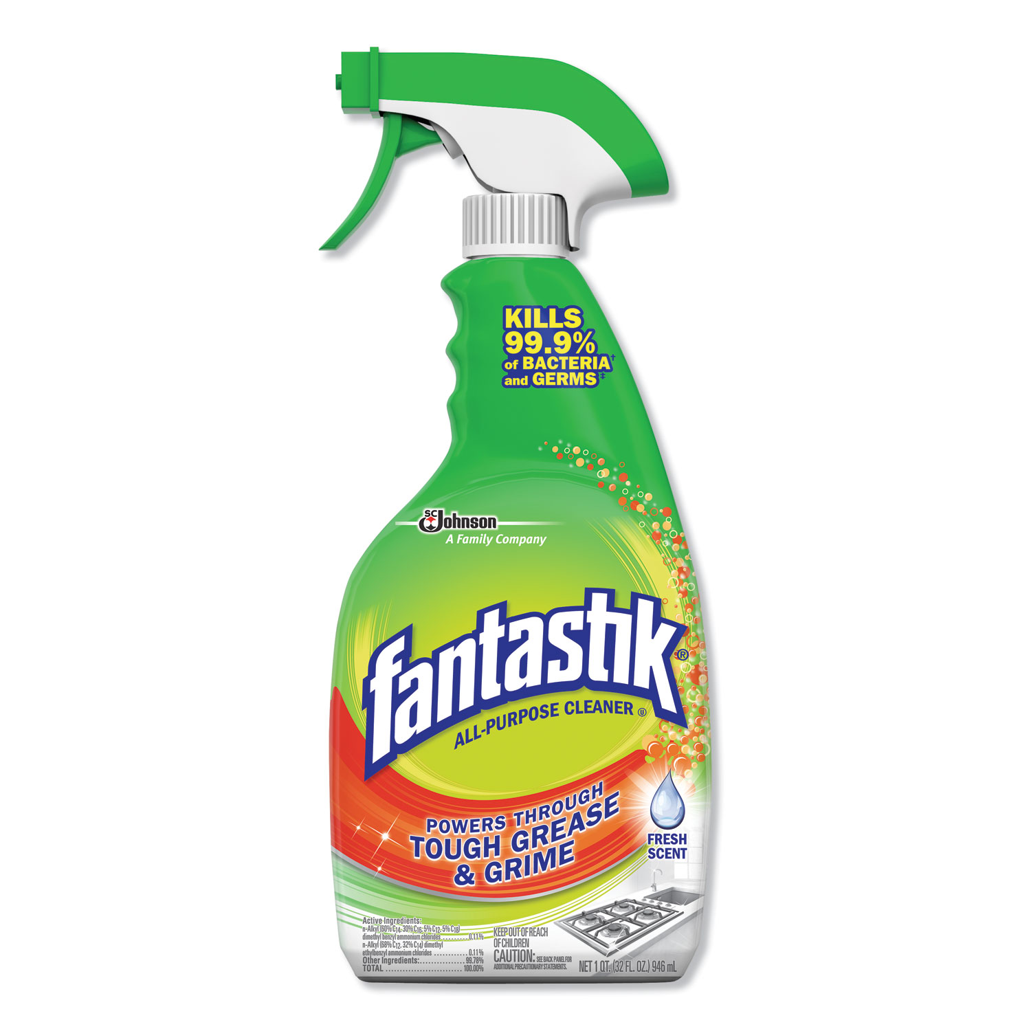  Fantastik 306387 All Purpose Cleaner, Fresh Scent, 32 oz Spray Bottle, 8/Carton (SJN306387) 