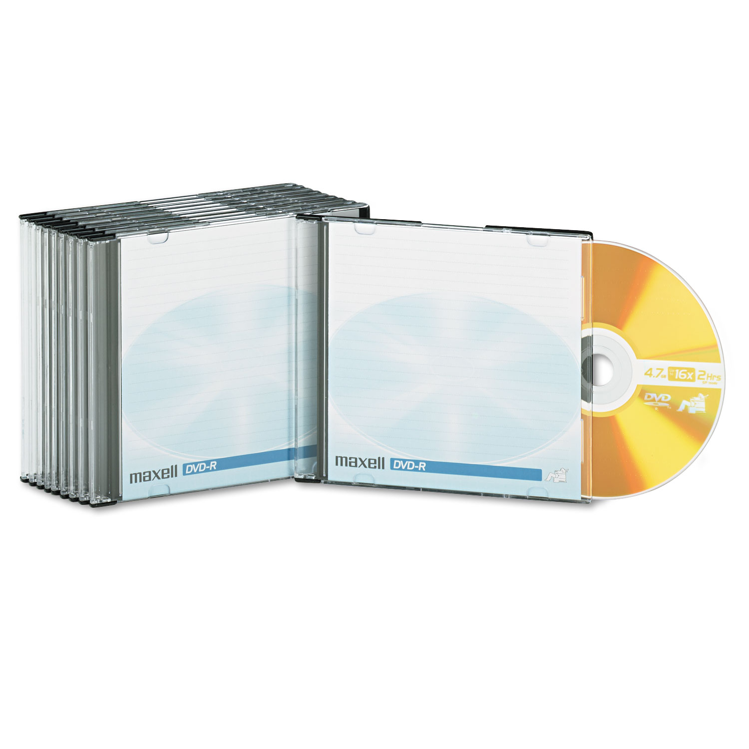 DVD-R Discs, 4.7GB, 16x, w/Jewel Cases, Gold, 10/Pack