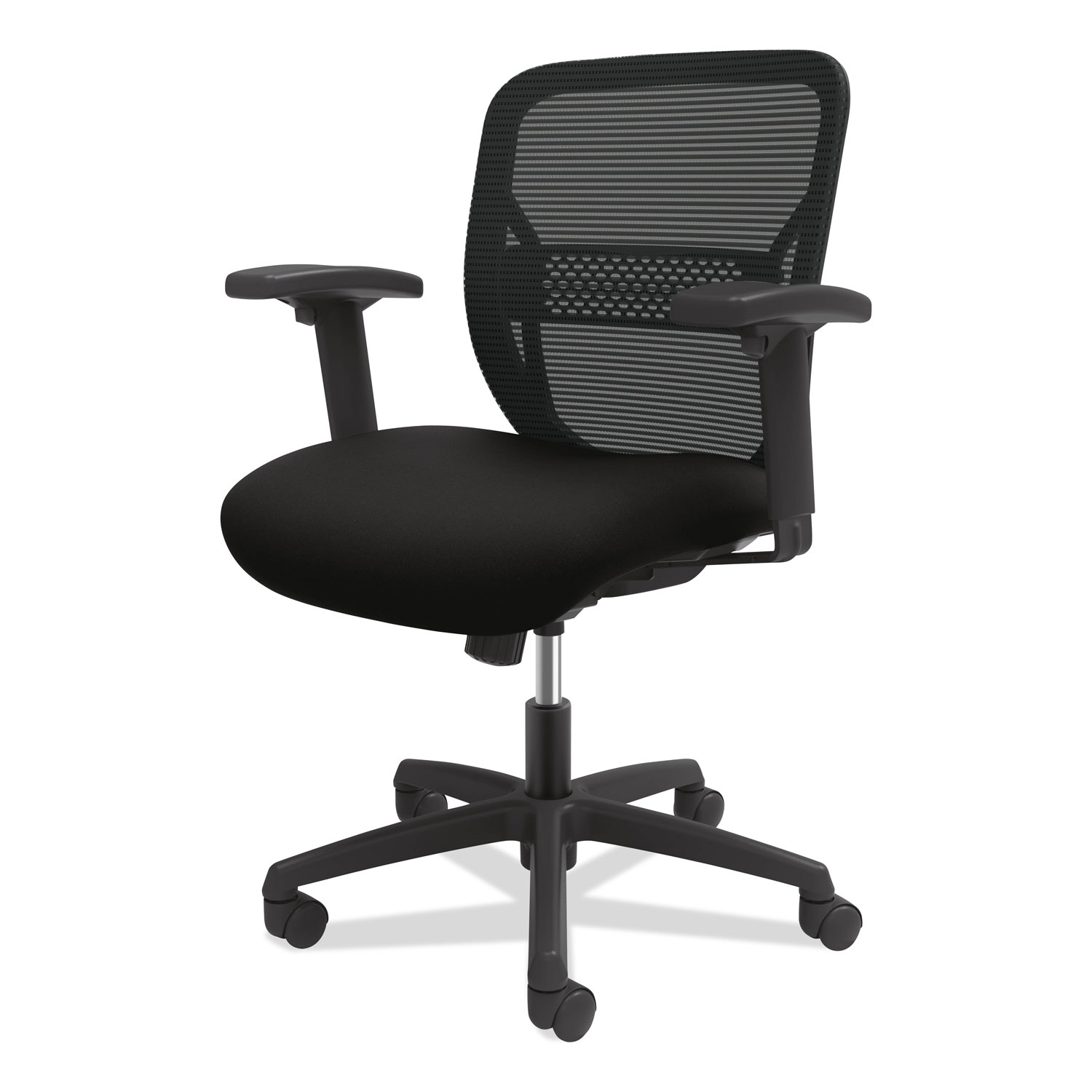  HON HONGVHMZ1ACCF10 Gateway Mid-Back Task Chair with Adjustable Arms, Supports Up to 250 lbs, Black Seat, Black Back, Black Base (HONGVHMZ1ACCF10) 
