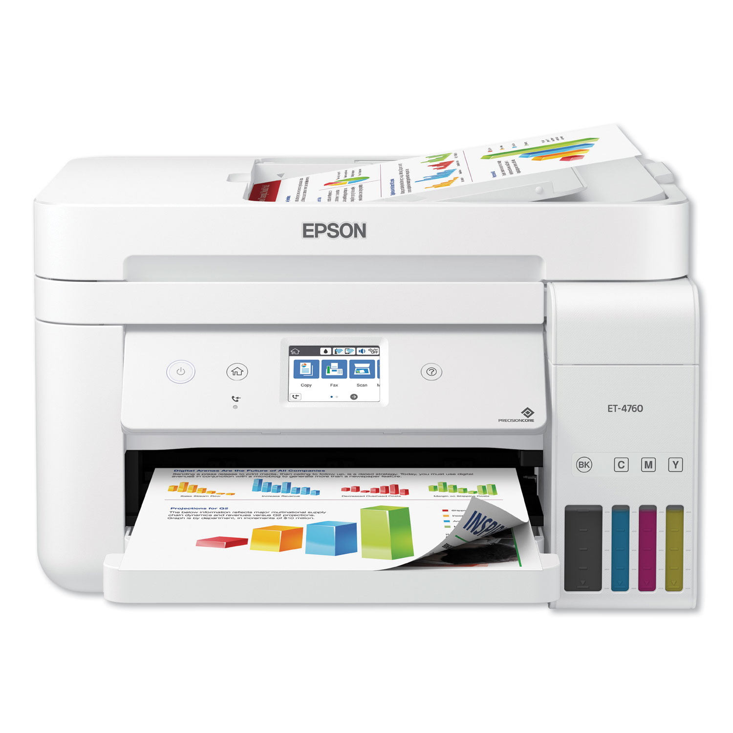 EcoTank ET-4760 All-in-One Supertank Printer, Copy Fax/Print/Scan