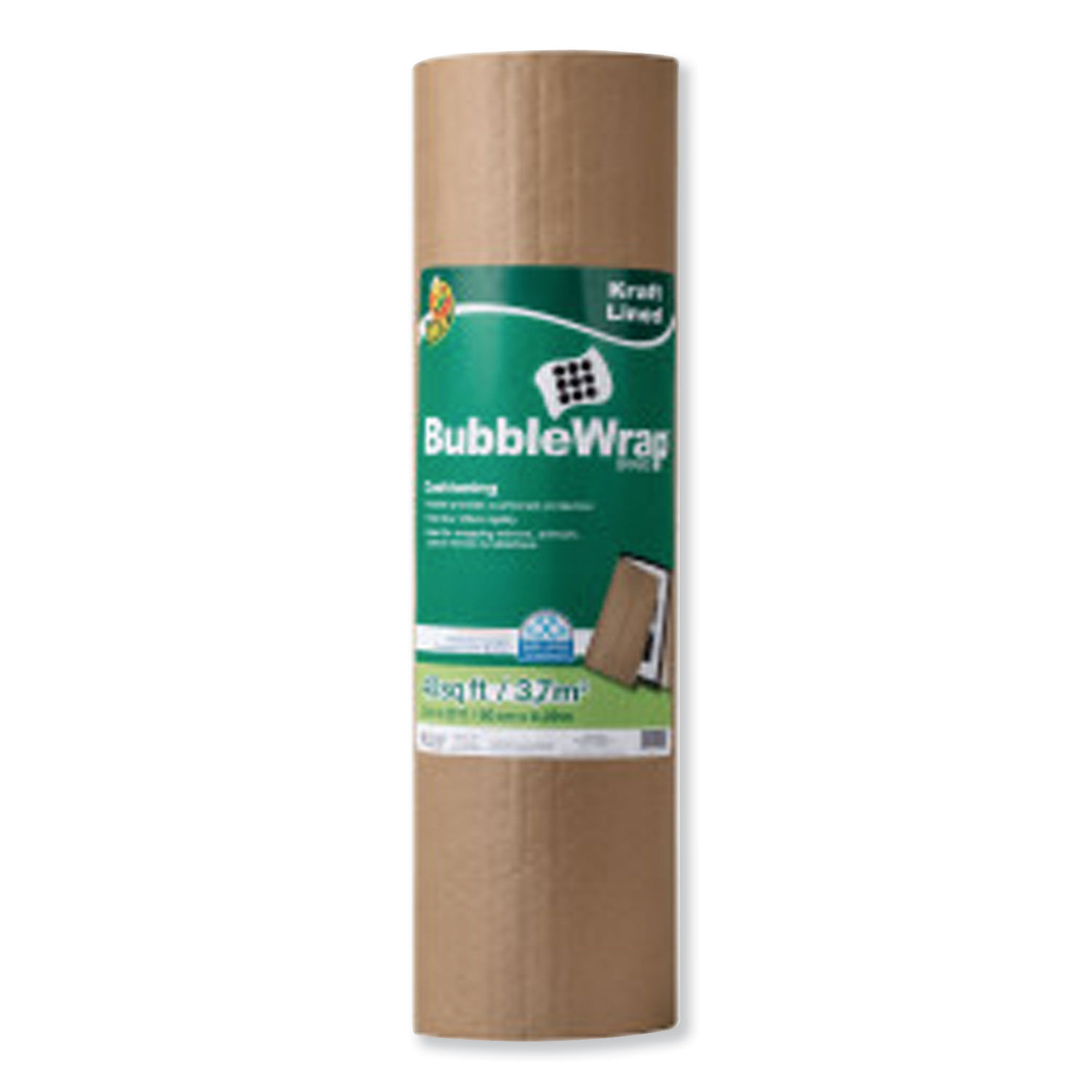 Duck 285733 Kraft Lined Bubble Wrap Cushioning, 0.1 Thick, 24 x 20 ft (DUC285733) 