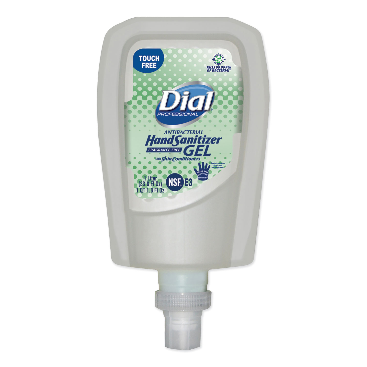  Dial Professional 19029EA FIT Fragrance-Free Antimicrobial Touch Free Dispenser Refill Gel Hand Sanitizer, 1000 mL (DIA19029EA) 
