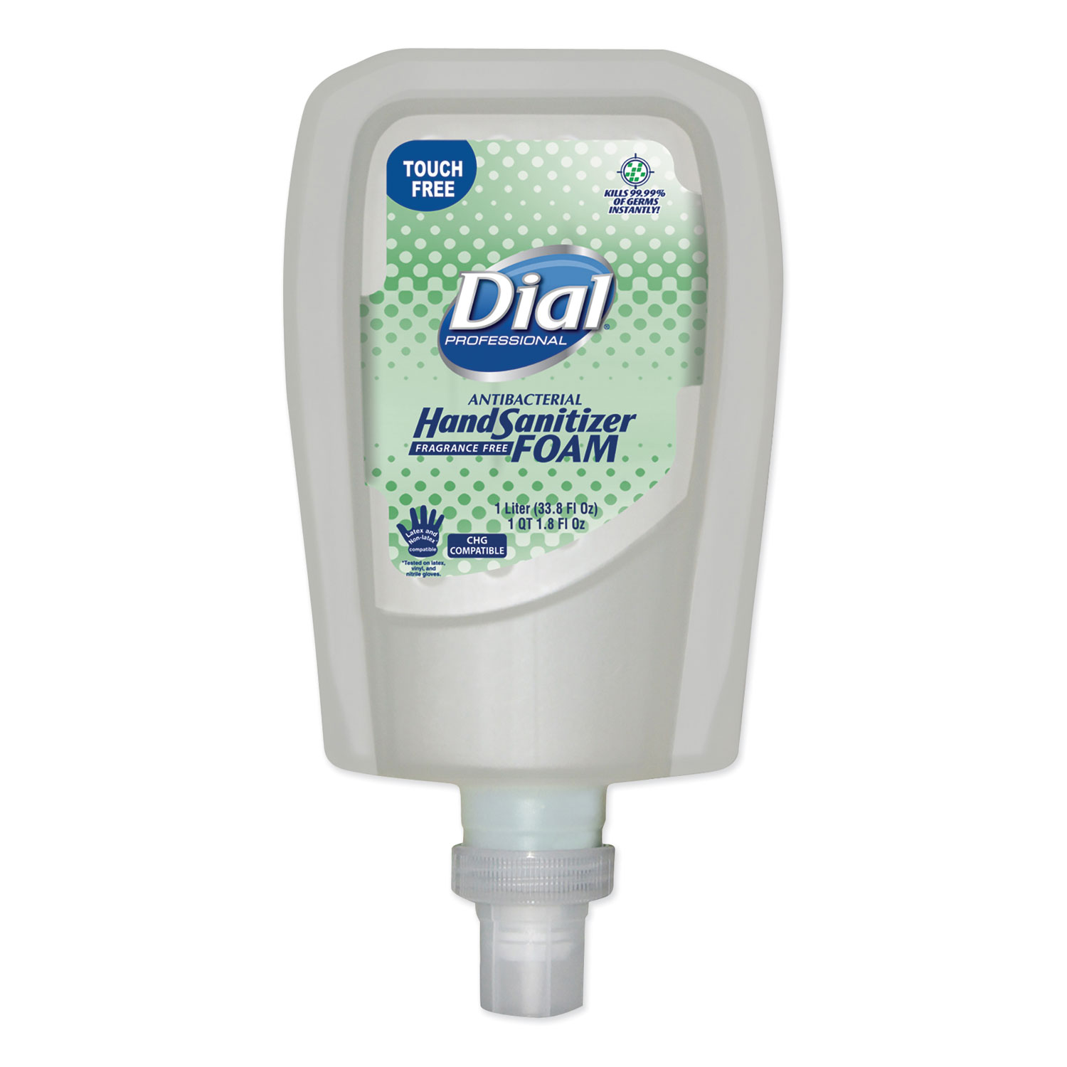  Dial Professional 16694 FIT Fragrance-Free Antimicrobial Touch-Free Dispenser Refill Foam Hand Sanitizer, 1000 mL, 3/Carton (DIA16694) 