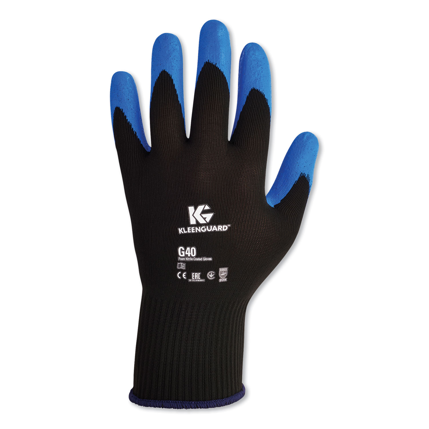  KleenGuard 40229 G40 Nitrile Coated Gloves, 260 mm Length, 2X-Large/Size 11, PE, 12 Pairs (KCC40229) 
