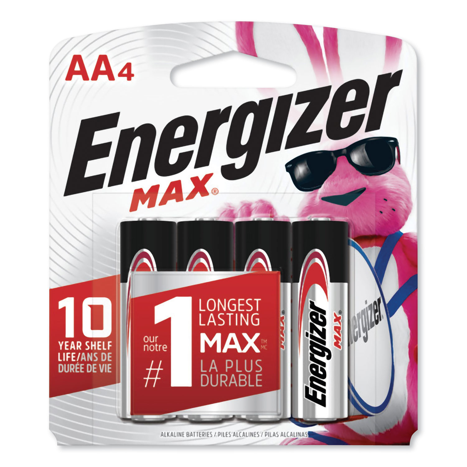  Energizer E91BP-4 MAX Alkaline AA Batteries, 1.5V, 4/Pack (EVEE91BP4) 