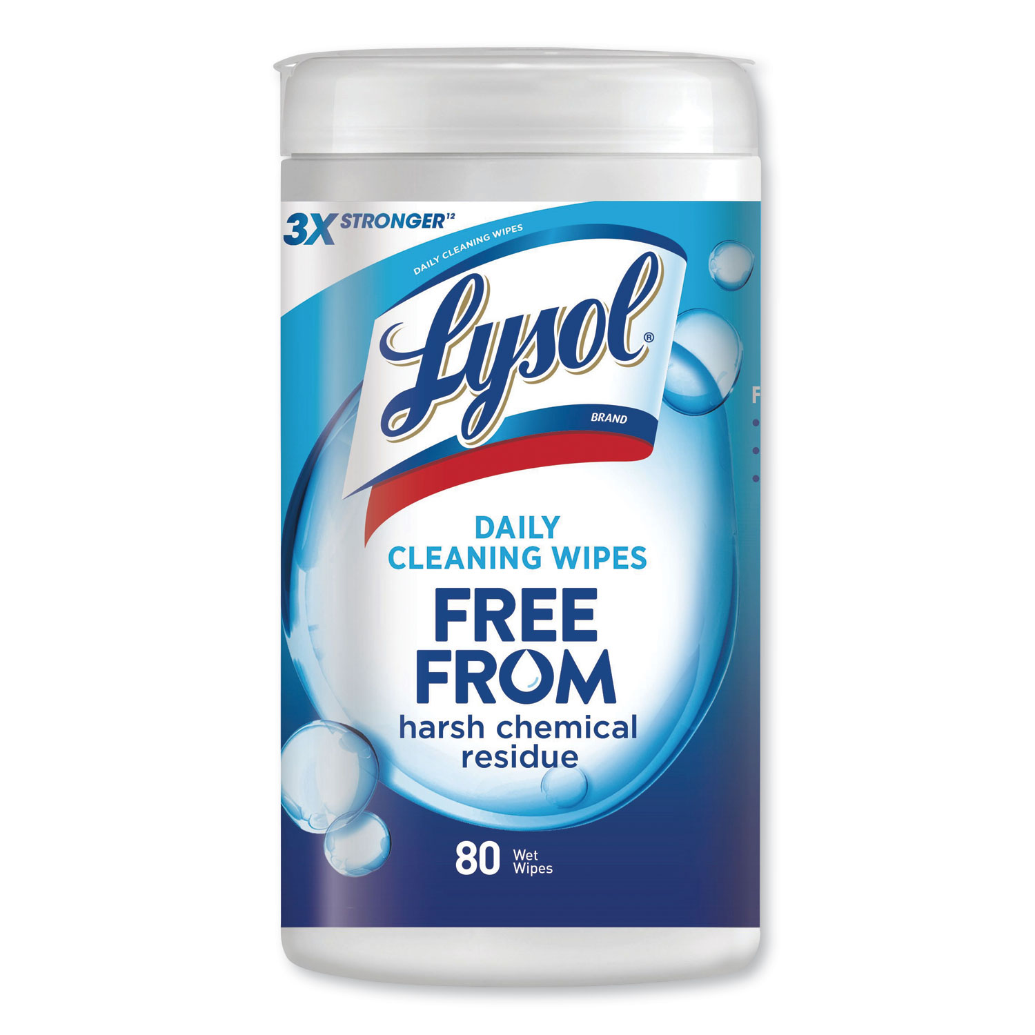  LYSOL Brand 19200-99118 Daily Cleansing Wipes, 8 x 7, White, 80 Wipes/Canister (RAC99118EA) 