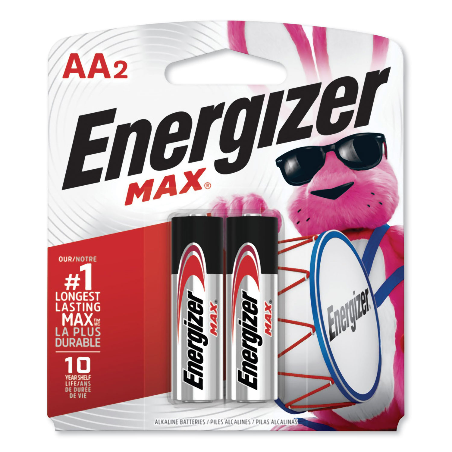  Energizer E91BP-2 MAX Alkaline AA Batteries, 1.5V, 2/Pack (EVEE91BP2) 