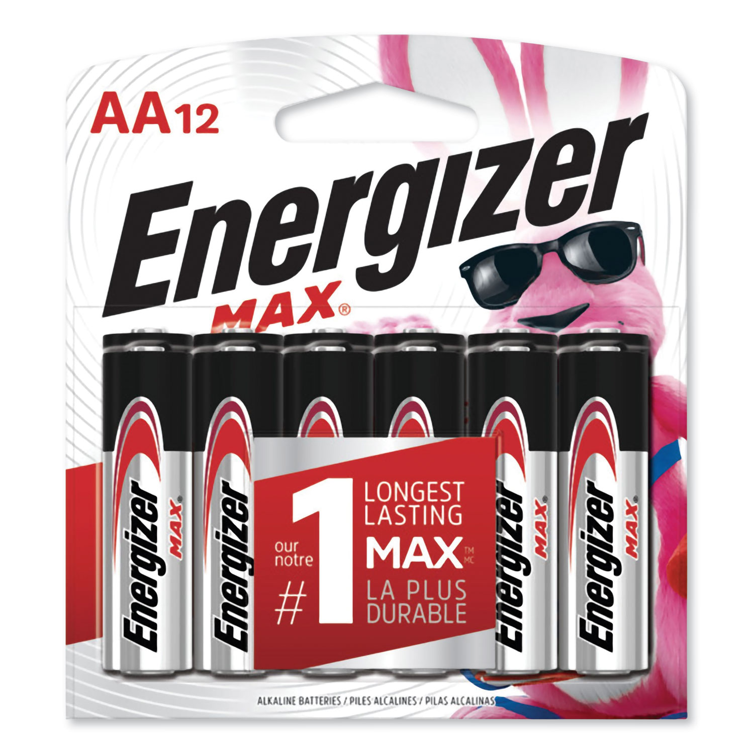  Energizer E91BW12EM MAX Alkaline AA Batteries, 1.5V, 12/Pack (EVEE91BW12EM) 