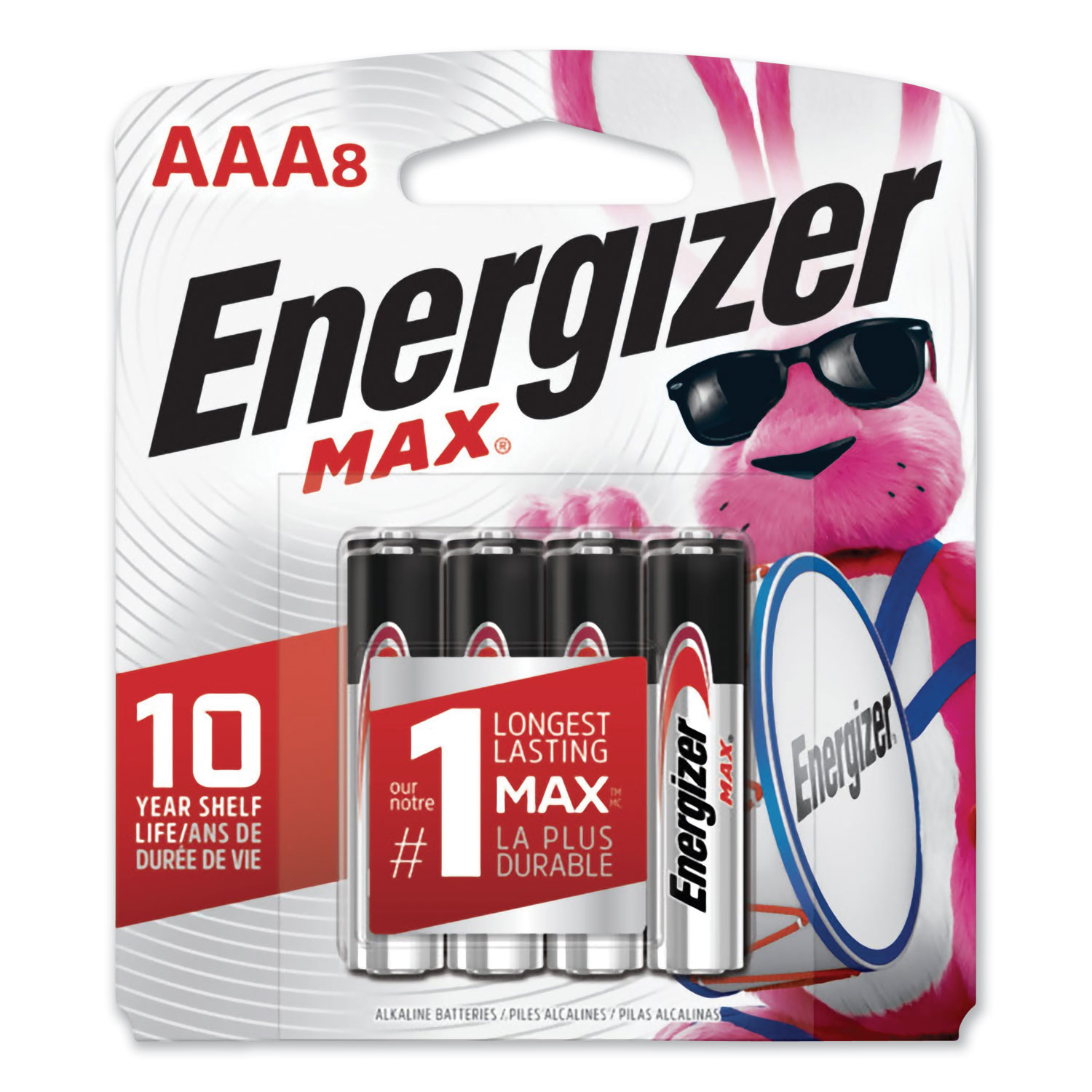  Energizer E92MP-8 MAX Alkaline AAA Batteries, 1.5V, 8/Pack (EVEE92MP8) 