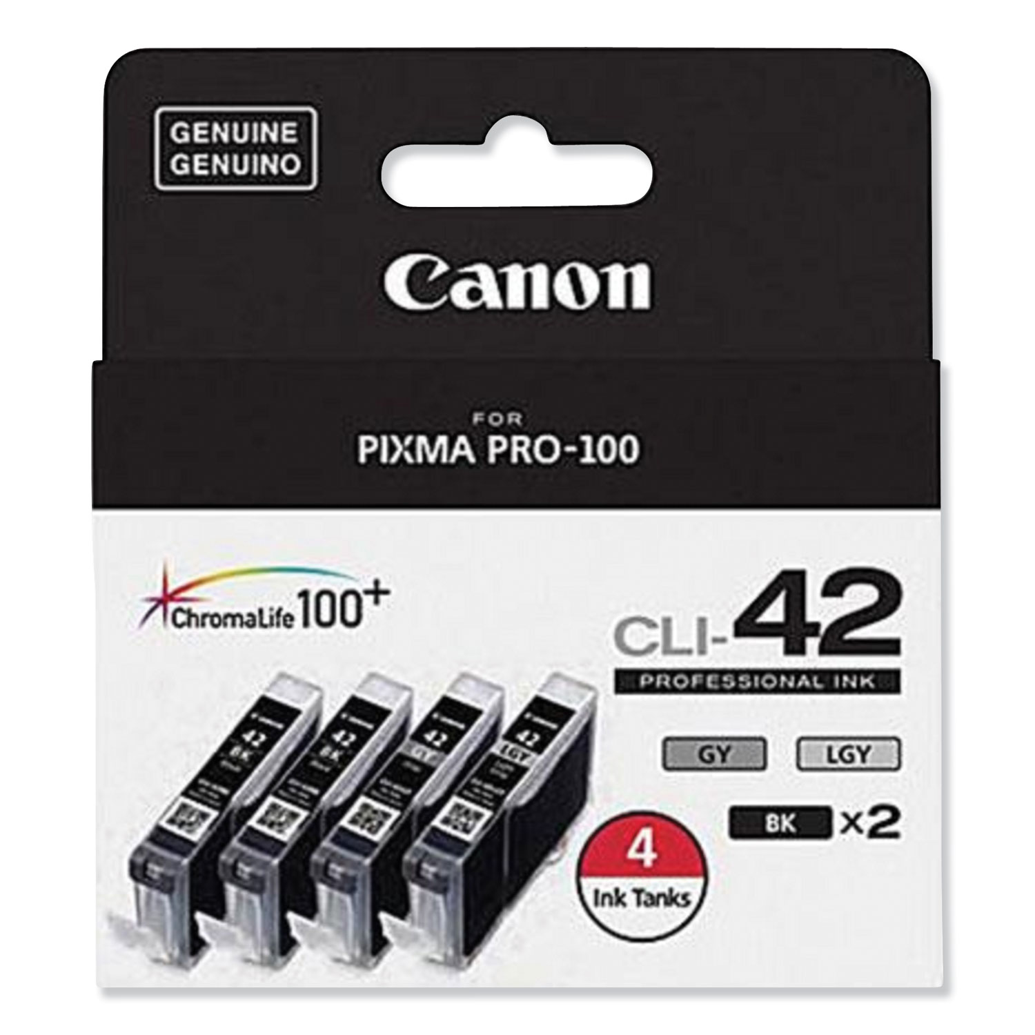  Canon 6384B008 6384B008 (CLI-42) ChromaLife100+ Ink, (2) Black; Gray; Light Gray (CNM6384B008) 