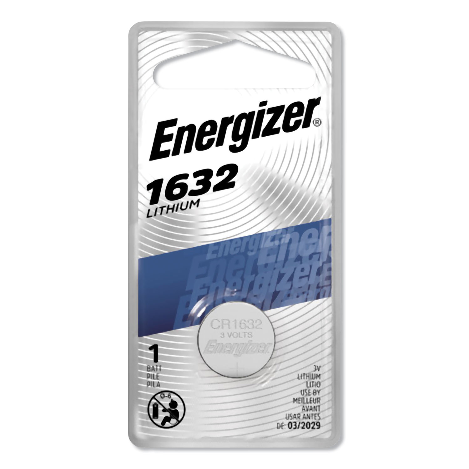  Energizer ECR1632BP 1632 Lithium Coin Battery, 3V (EVEECR1632BP) 