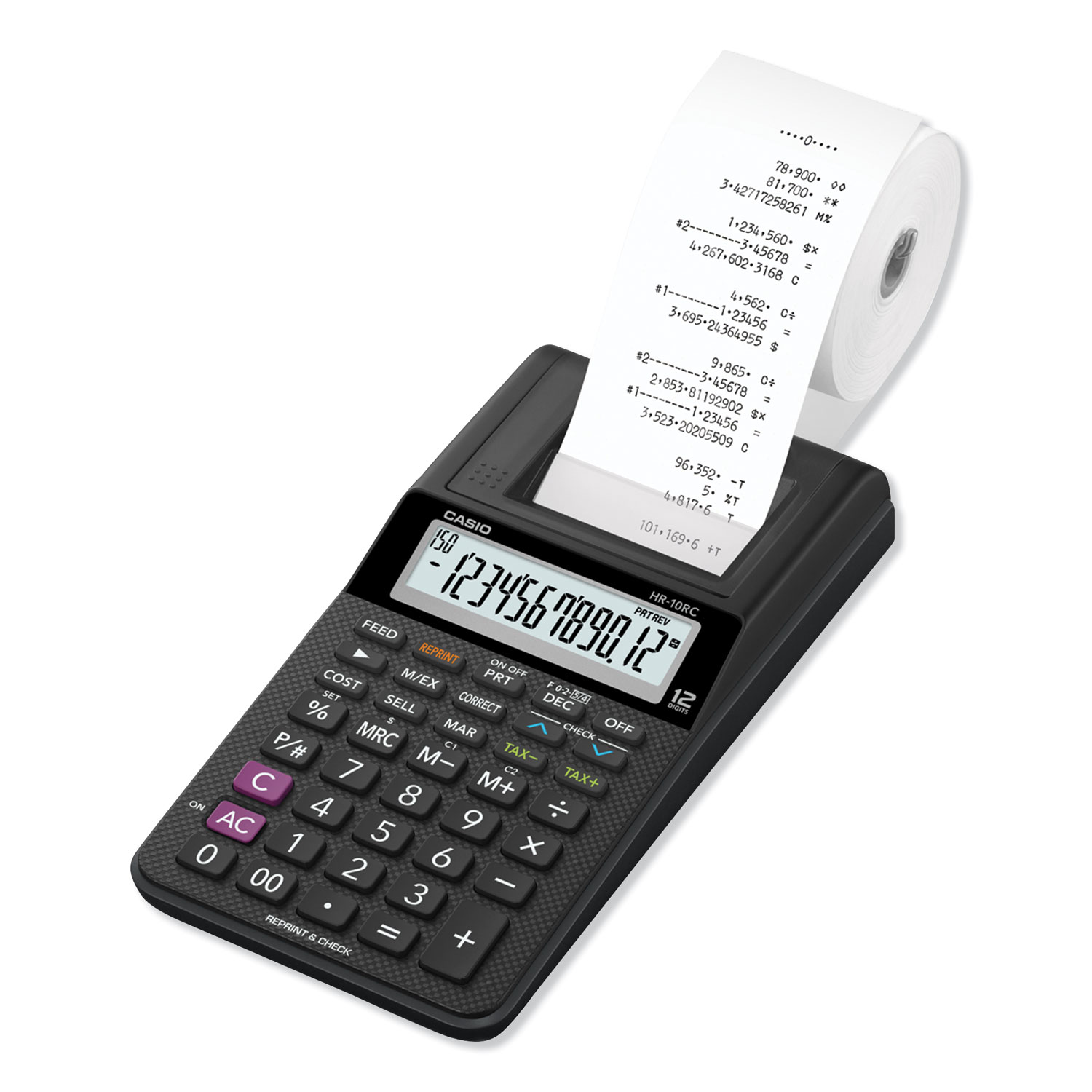 Casio HR-10RC Printing Calculator - 2 lps - Portable Printing