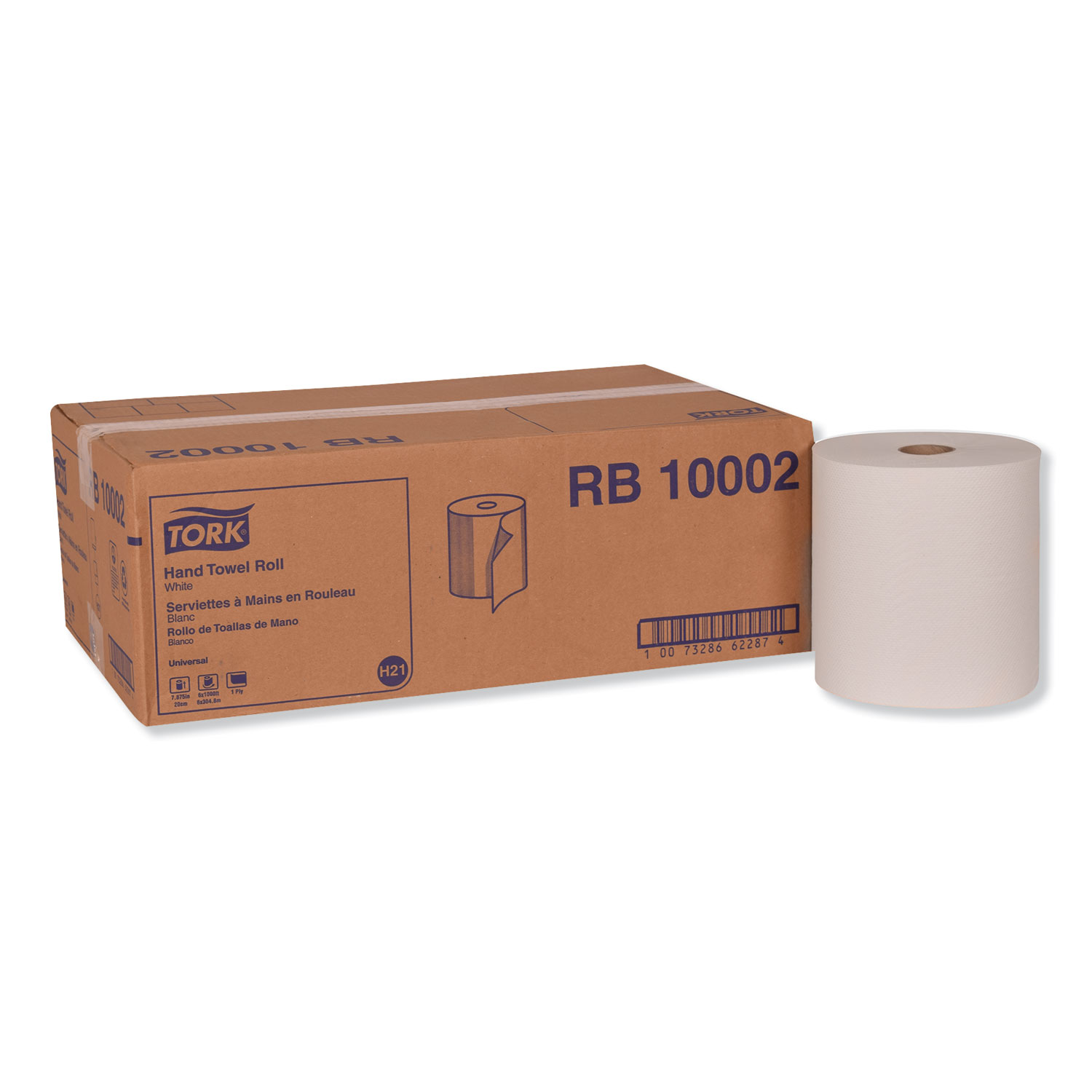  Tork RB10002 Hardwound Roll Towel, 7.88 x 1000 ft, White, 6 Rolls/Carton (TRKRB10002) 
