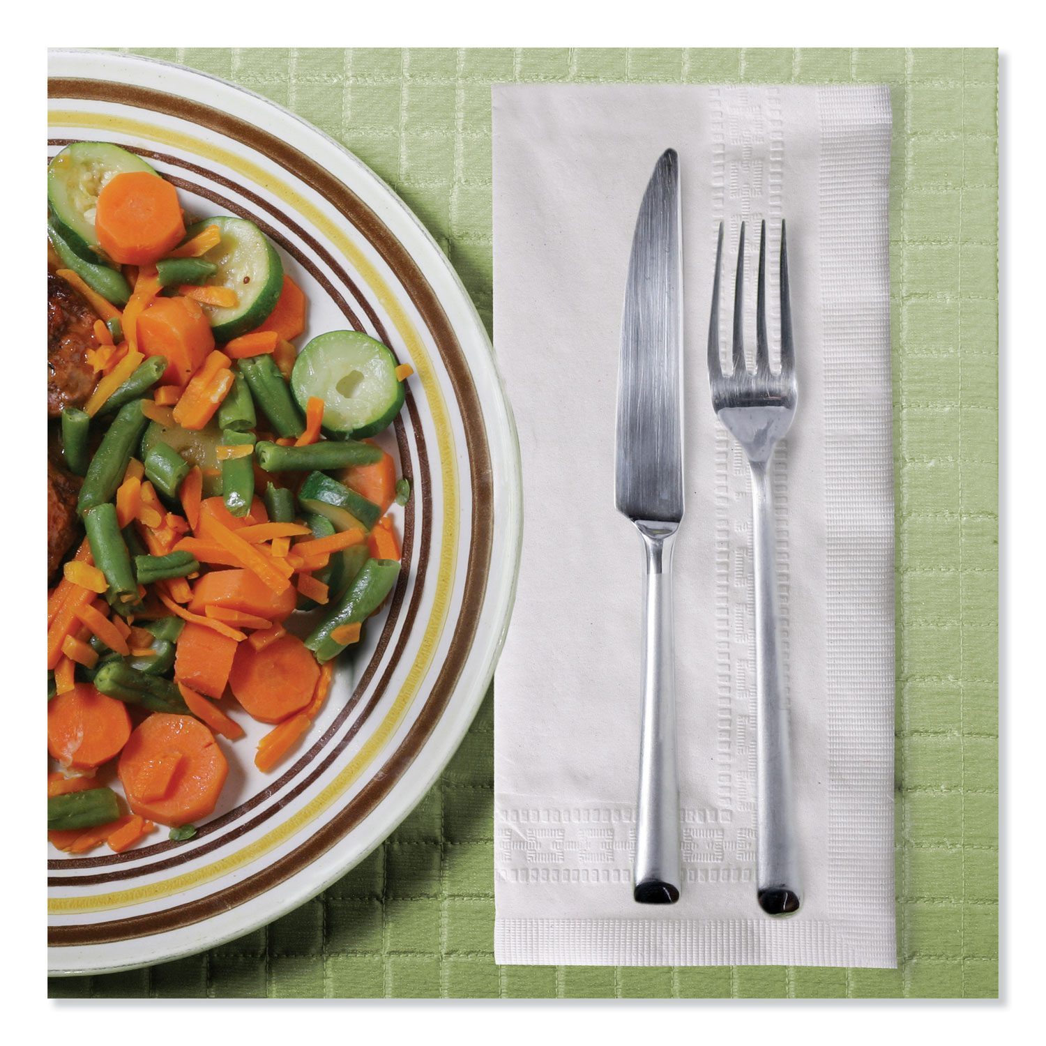 17 x 17 Dinner Napkin, 2-Ply, 1/8-Fold, Paper, White