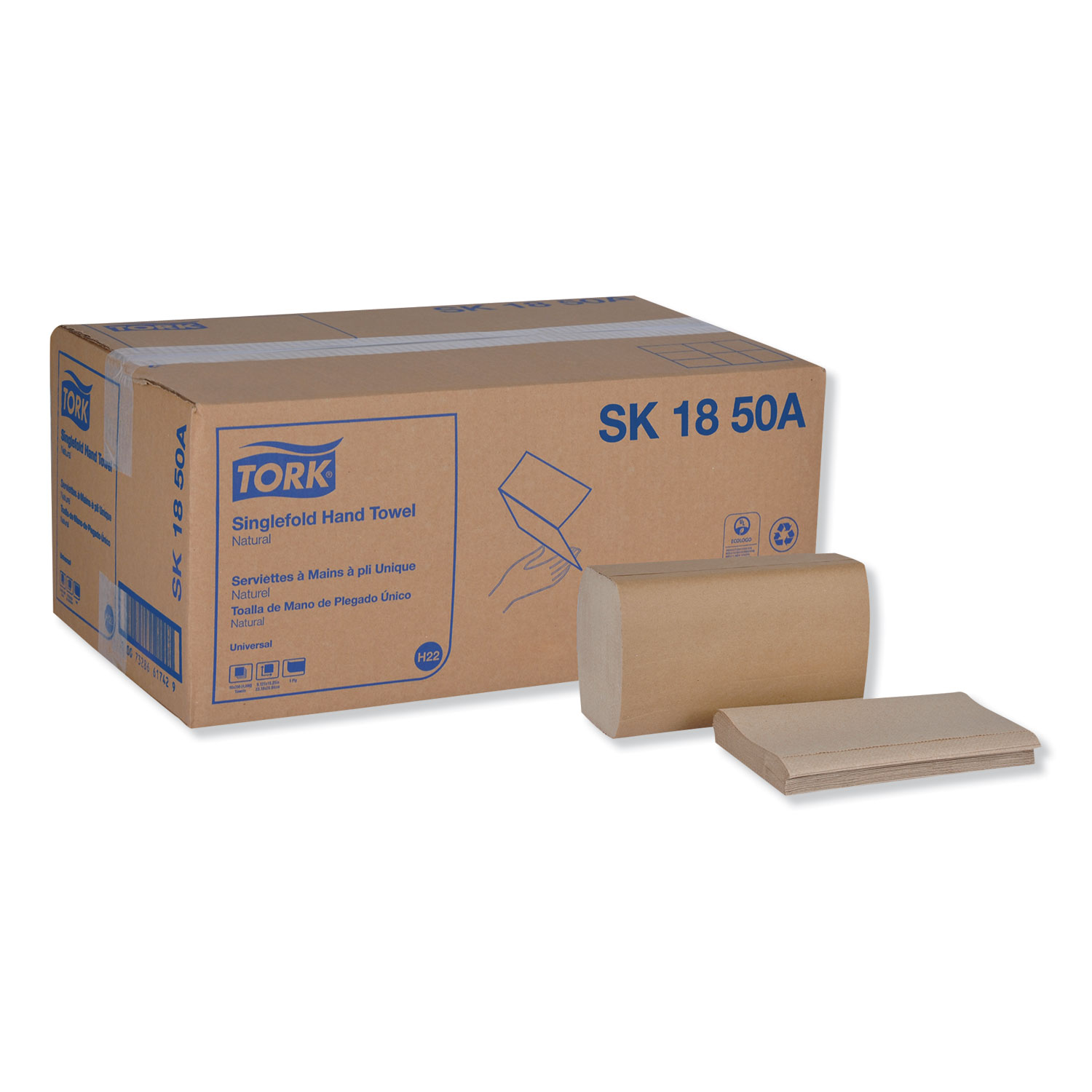  Tork SK1850A Universal Singlefold Hand Towel, 9.13 x 10.25, Natural, 250/Pack,16 Packs/Carton (TRKSK1850A) 