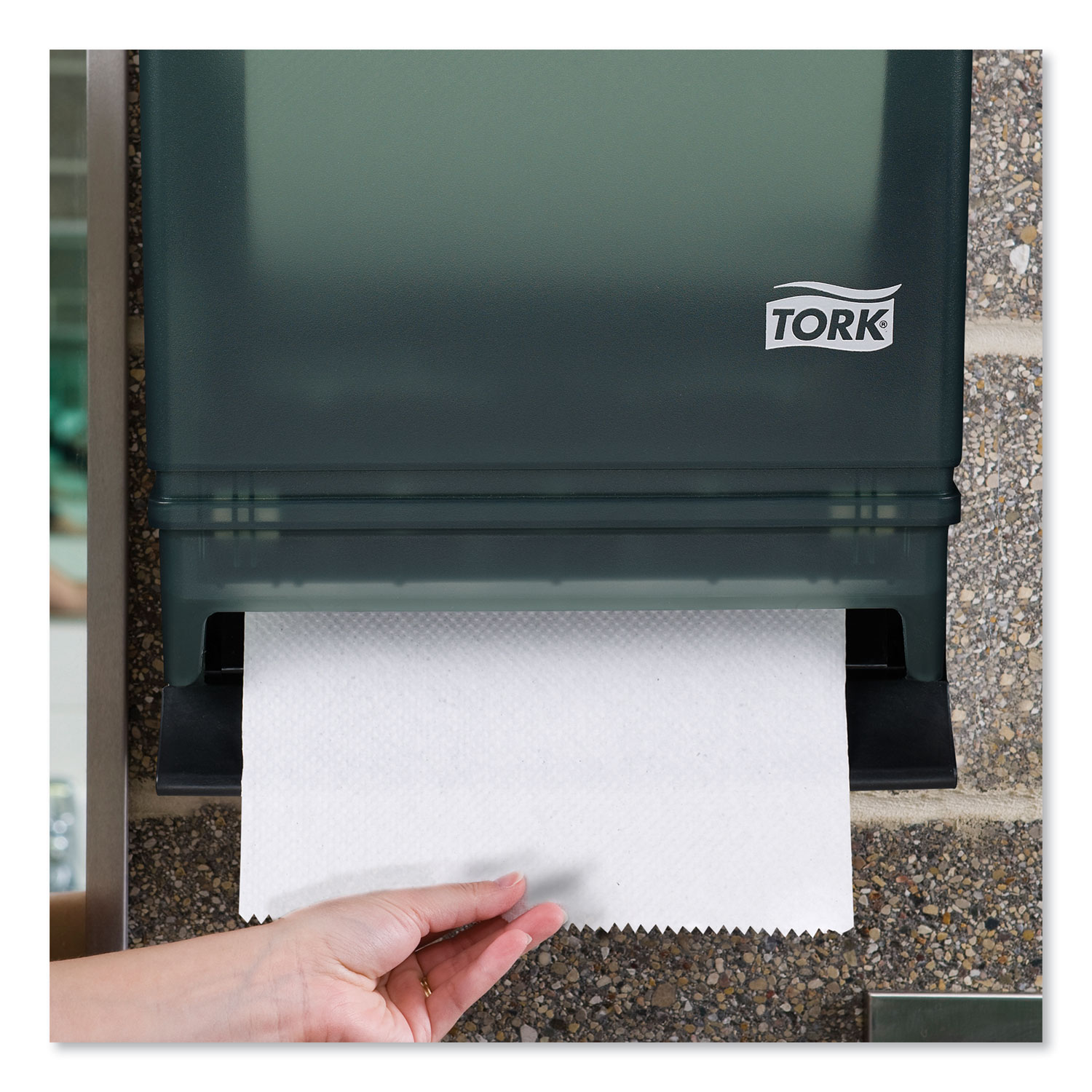 Hand Towel Roll Dispenser Push Bar, Metal/Plastic, 10.5