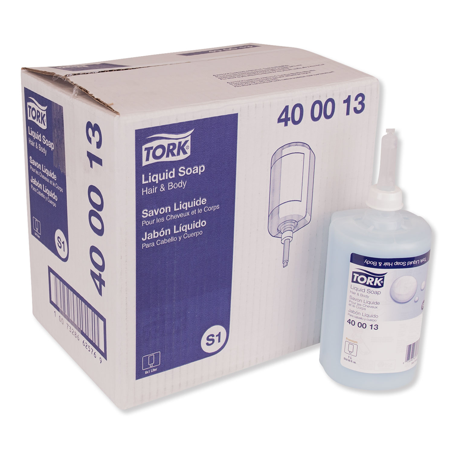  Tork 400013 Premium Hair and Body Soap, Apricot, 1 L, 6/Carton (TRK400013) 