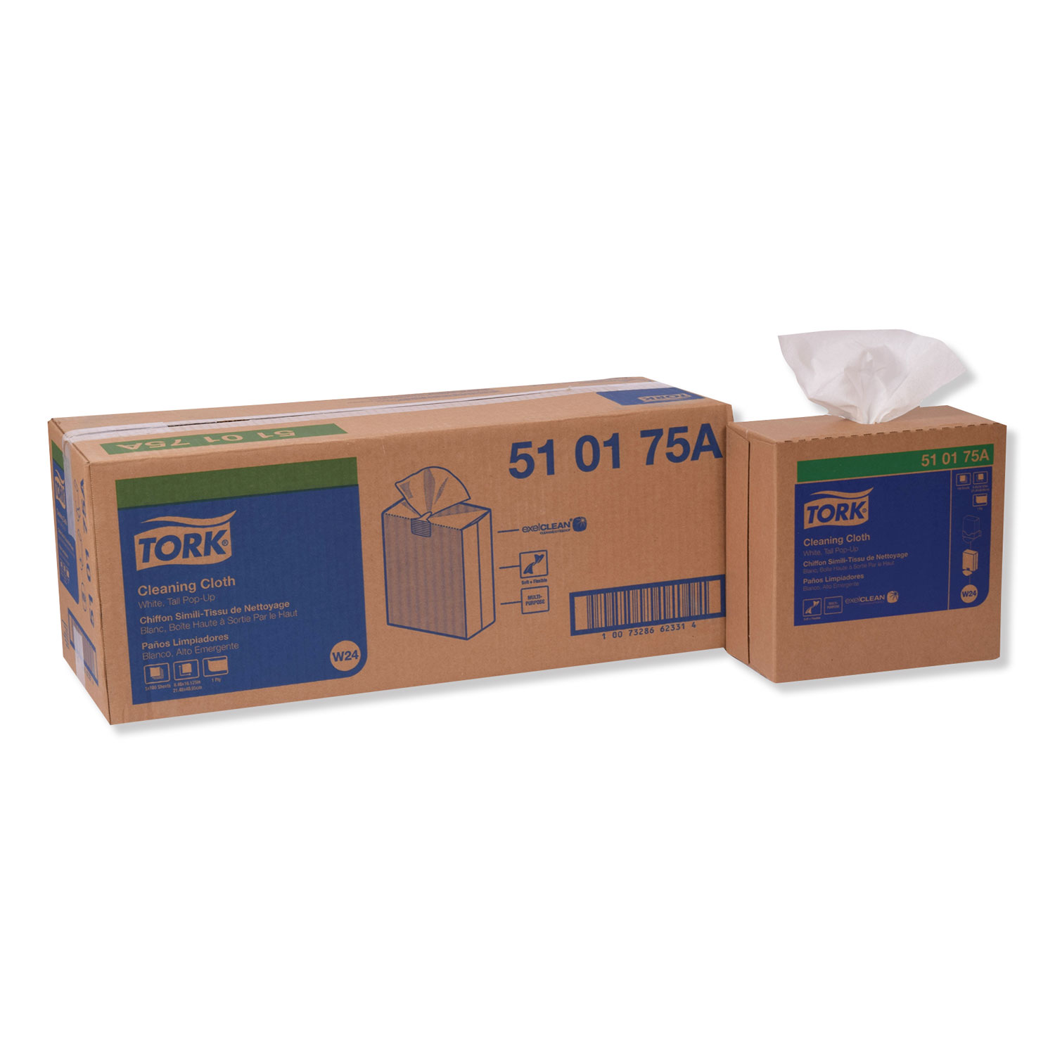  Tork 510175A Cleaning Cloth, 8.5 x 16.1, White, 500/Box, 5 Boxes/Carton (TRK510175A) 