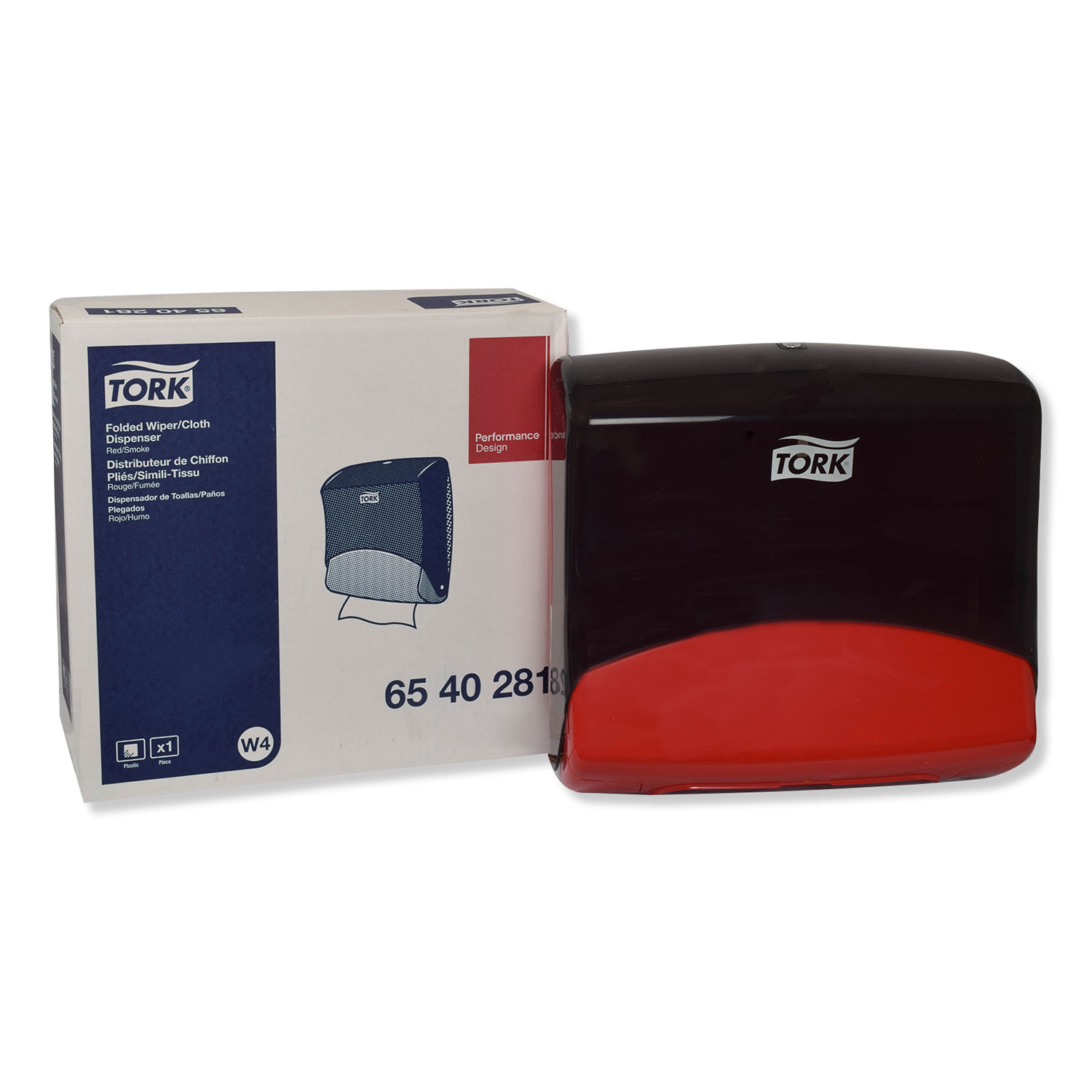  Tork 6540281 Performance Folded Wiper/Cloth Dispenser, Plastic, 16.81 x 8.11 x 15.51, Red (TRK6540281) 