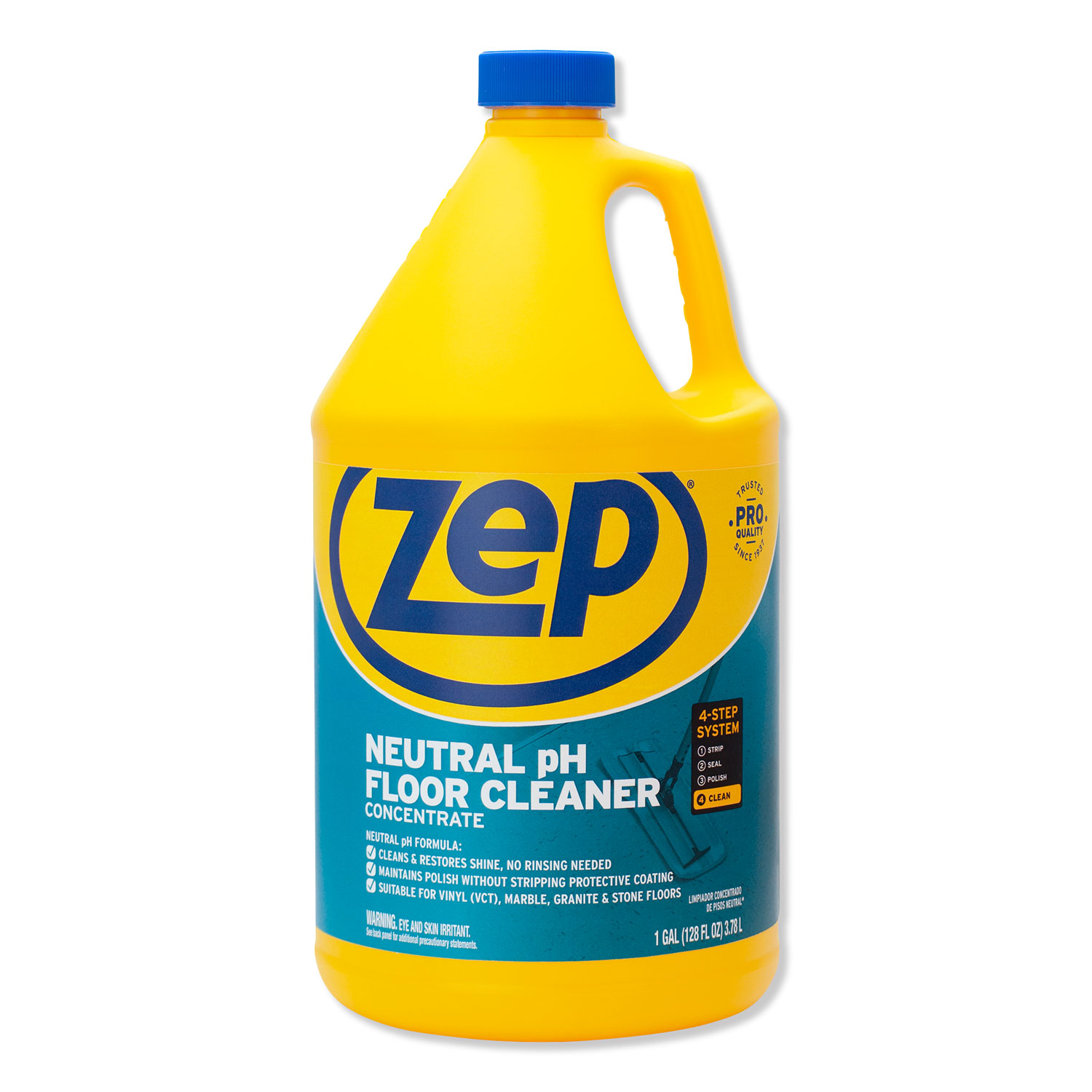  Zep Commercial ZUNEUT128 Neutral Floor Cleaner, Fresh Scent, 1 gal, 4/Carton (ZPEZUNEUT128CT) 