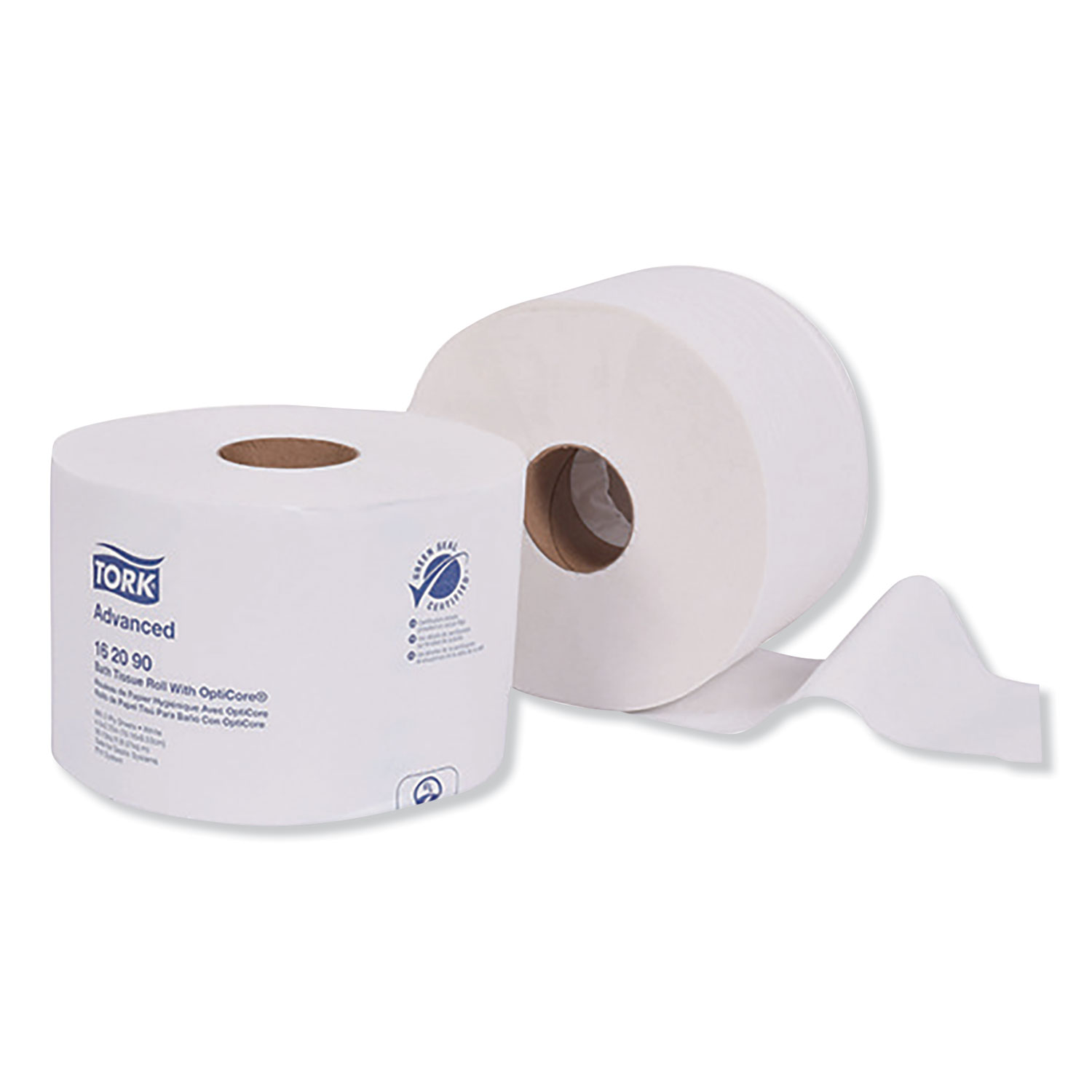  Tork 162090 Advanced Bath Tissue Roll with OptiCore, Septic Safe, 2-Ply, White, 865 Sheets/Roll, 36/Carton (TRK162090) 