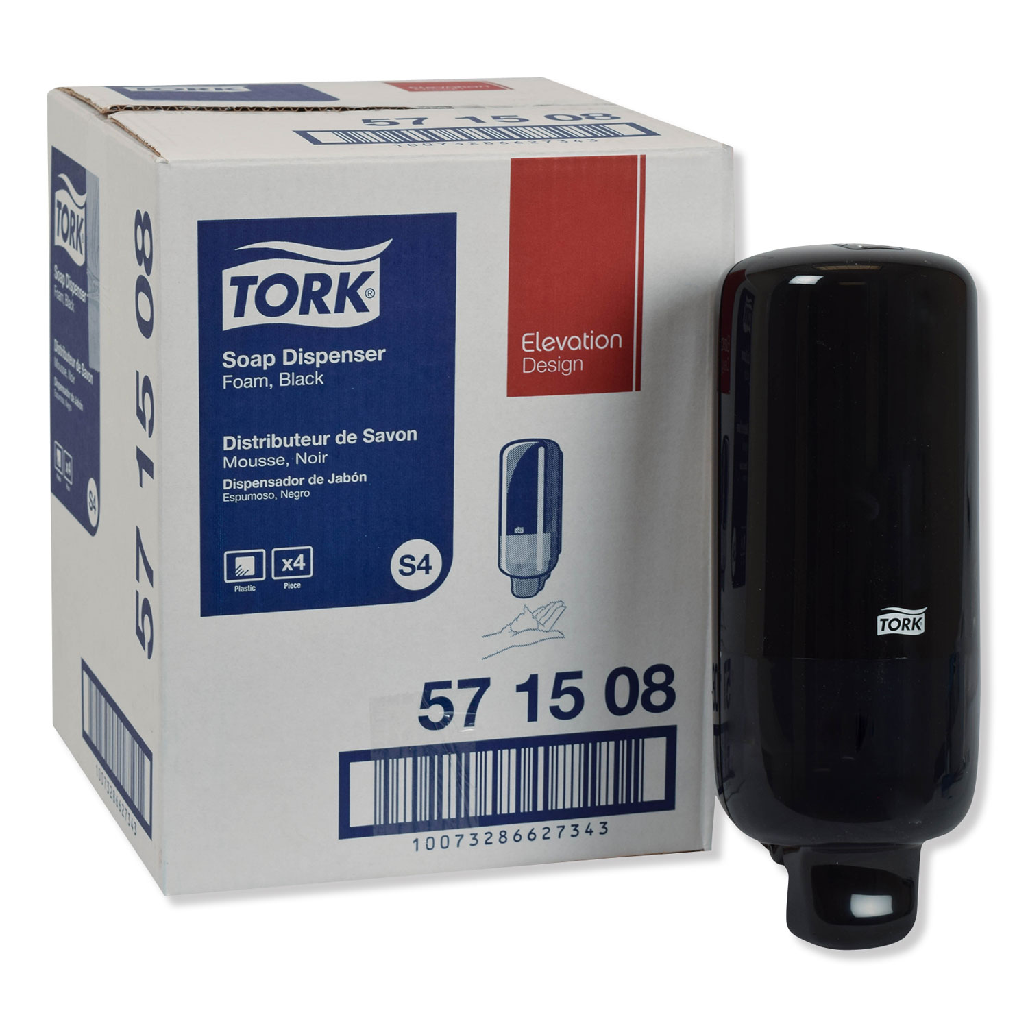  Tork 571508 Foam Skincare Manual Dispenser, 1 L Bottle; 33 oz Bottle, 4.45 x 4.13 x 11.26, Black (TRK571508) 