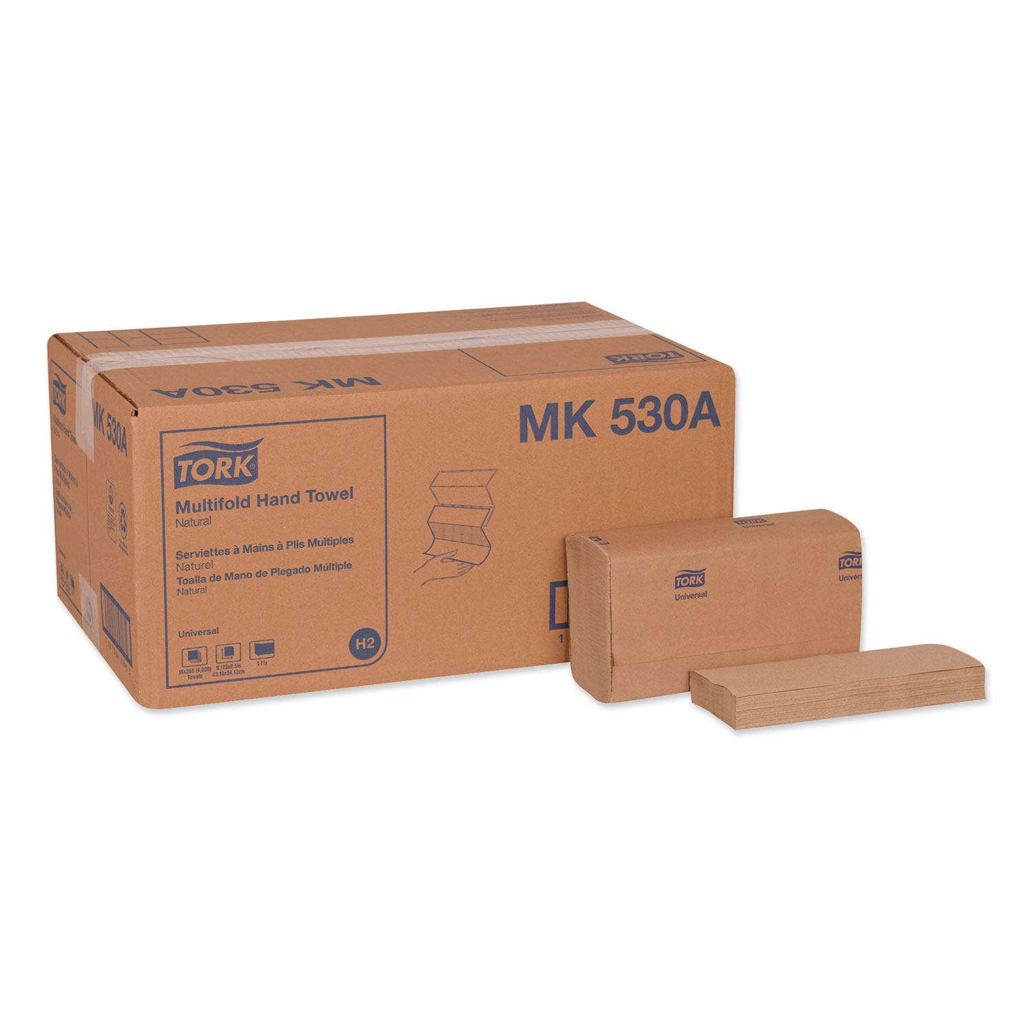  Tork MK530A Universal Multifold Hand Towel, 9.13 x 9.5, Natural, 250/Pack,16 Packs/Carton (TRKMK530A) 