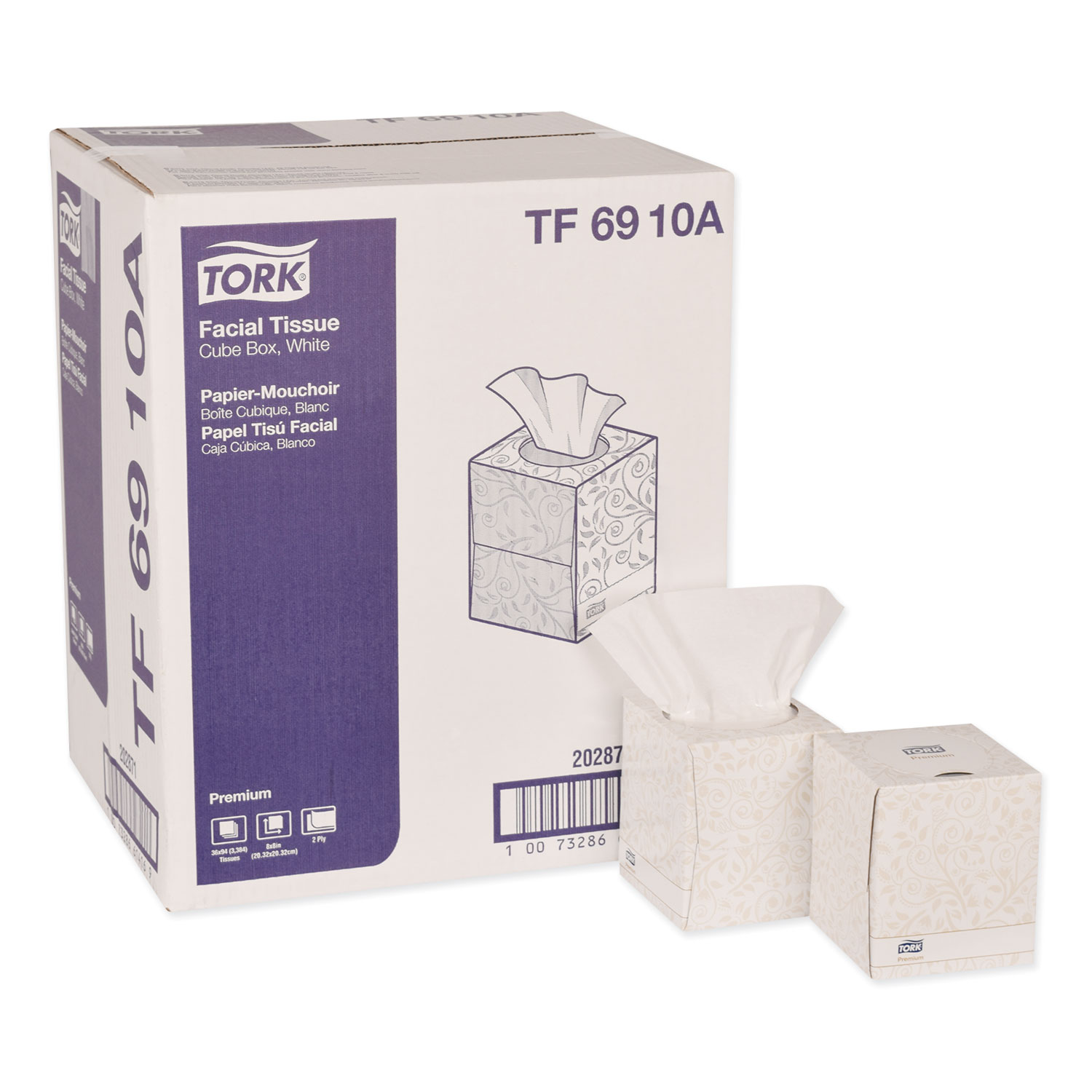  Tork TF6910A Premium Facial Tissue, 2-Ply, White, 94 Sheets/Box, 36 Boxes/Carton (TRKTF6910A) 