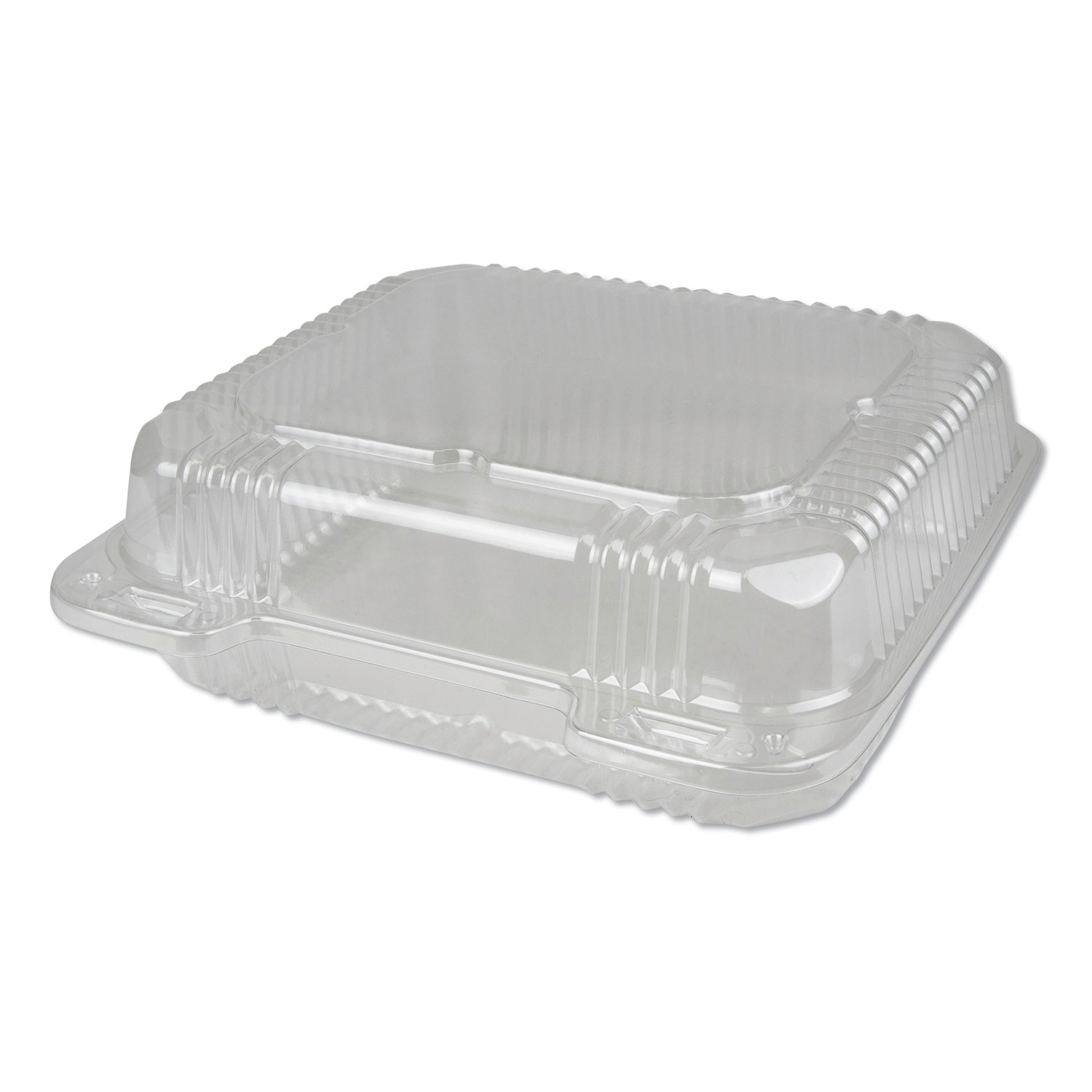  Durable Packaging PXT880 Plastic Clear Hinged Containers, 8 x 8, 50 oz, Clear, 250/Carton (DPKPXT880) 