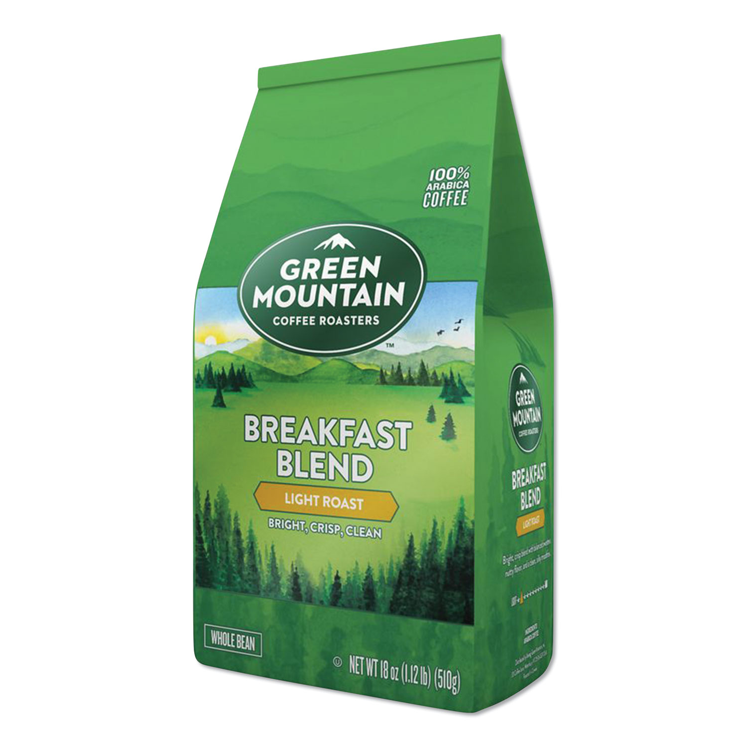  Green Mountain Coffee 7567 Breakfast Blend Whole Bean Coffee, 18 oz Bag, 6/Carton (GMT7567) 