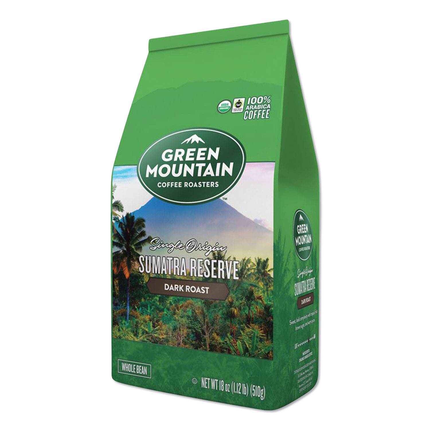  Green Mountain Coffee 7571 Sumatra Reserve Whole Bean Coffee, 18 oz Bag, 6/Carton (GMT7571) 