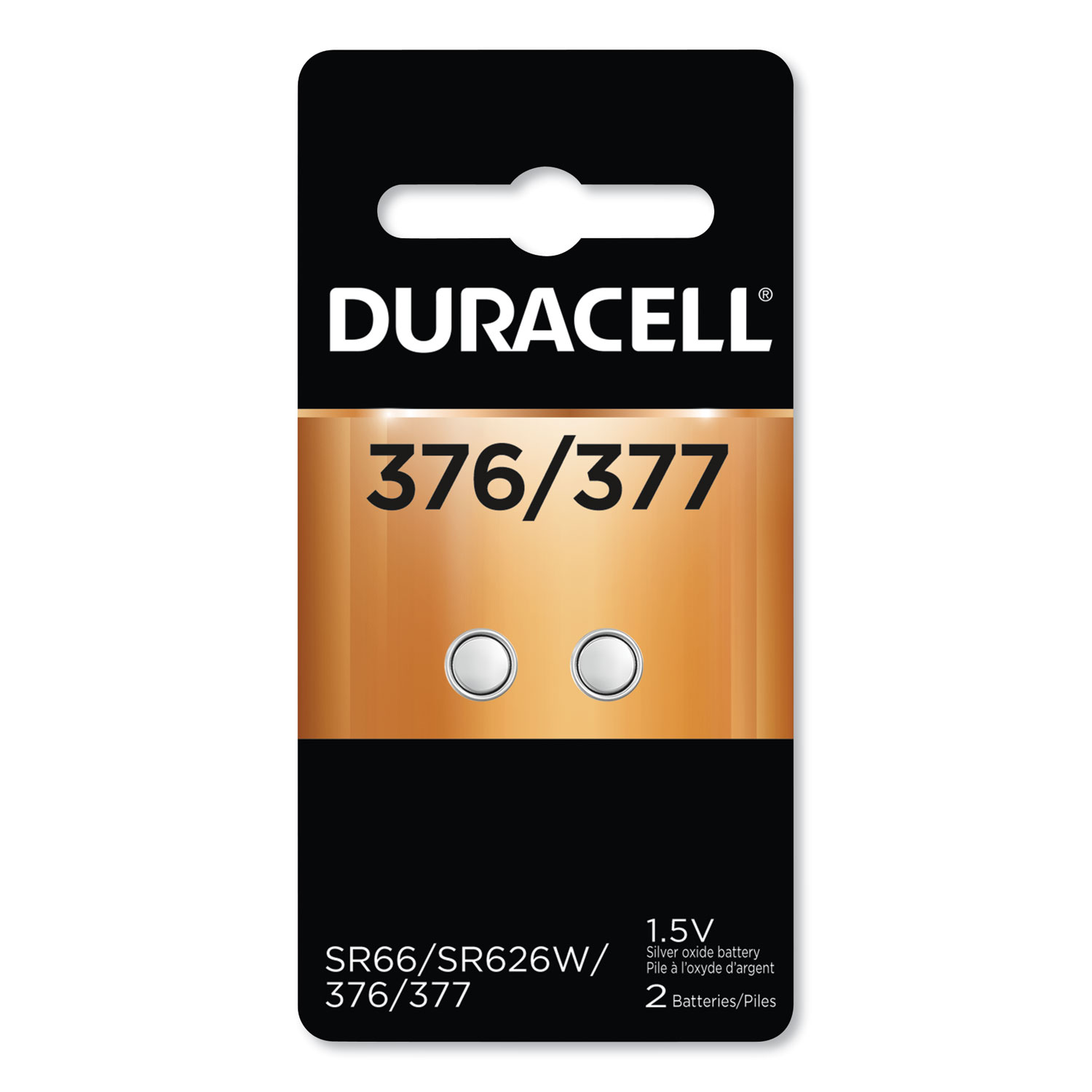  Duracell DURD377B2PK Button Cell Battery, 376/377, 1.5 V, 2/Pack (DURD377B2PK) 