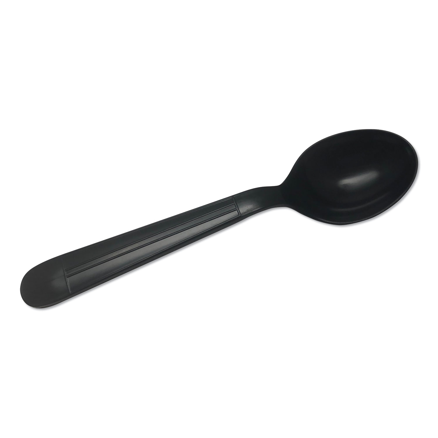  GEN GENHYBSS Heavyweight Cutlery, Soup Spoons, 6, Polypropylene, Black, 1000/Carton (GENHYBSS) 