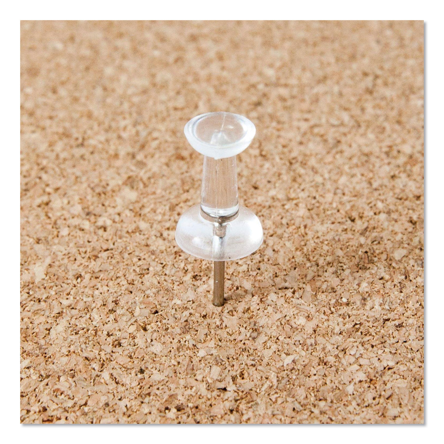 Clear Push Pins, Plastic, Clear, 0.38, 400/Pack