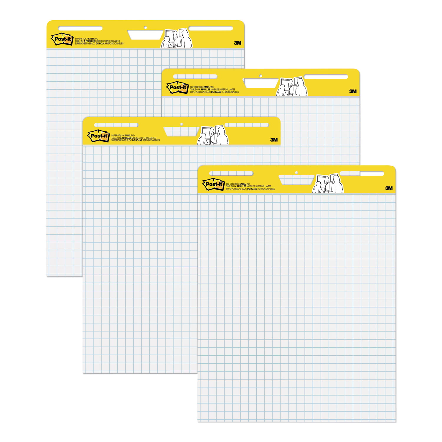  Post-it Easel Pads Super Sticky 560 VAD 4PK Self-Stick Easel Pads, 25 x 30, White, 30 Sheets, 4/Carton (MMM560VAD4PK) 