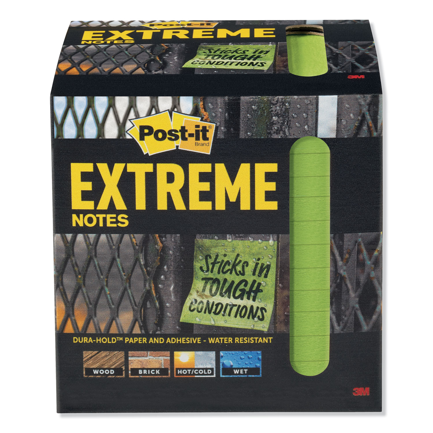  Post-it Extreme Notes XTRM3312TRYG Water-Resistant Self-Stick Notes, Green, 3 x 3, 45 Sheets, 12/Pack (MMMXTRM3312TRYG) 