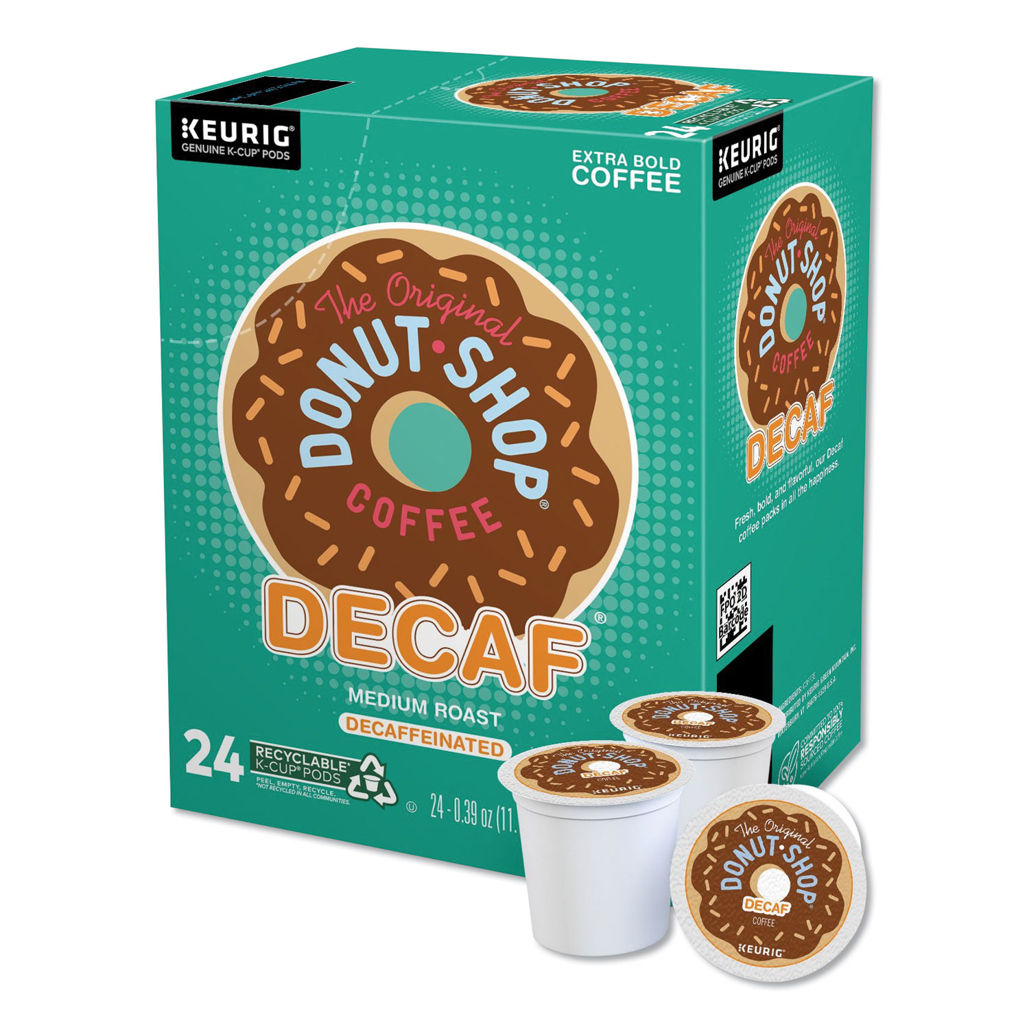  The Original Donut Shop 7401 Donut Shop Decaf Coffee K-Cups, 24/Box (DIE7401BX) 