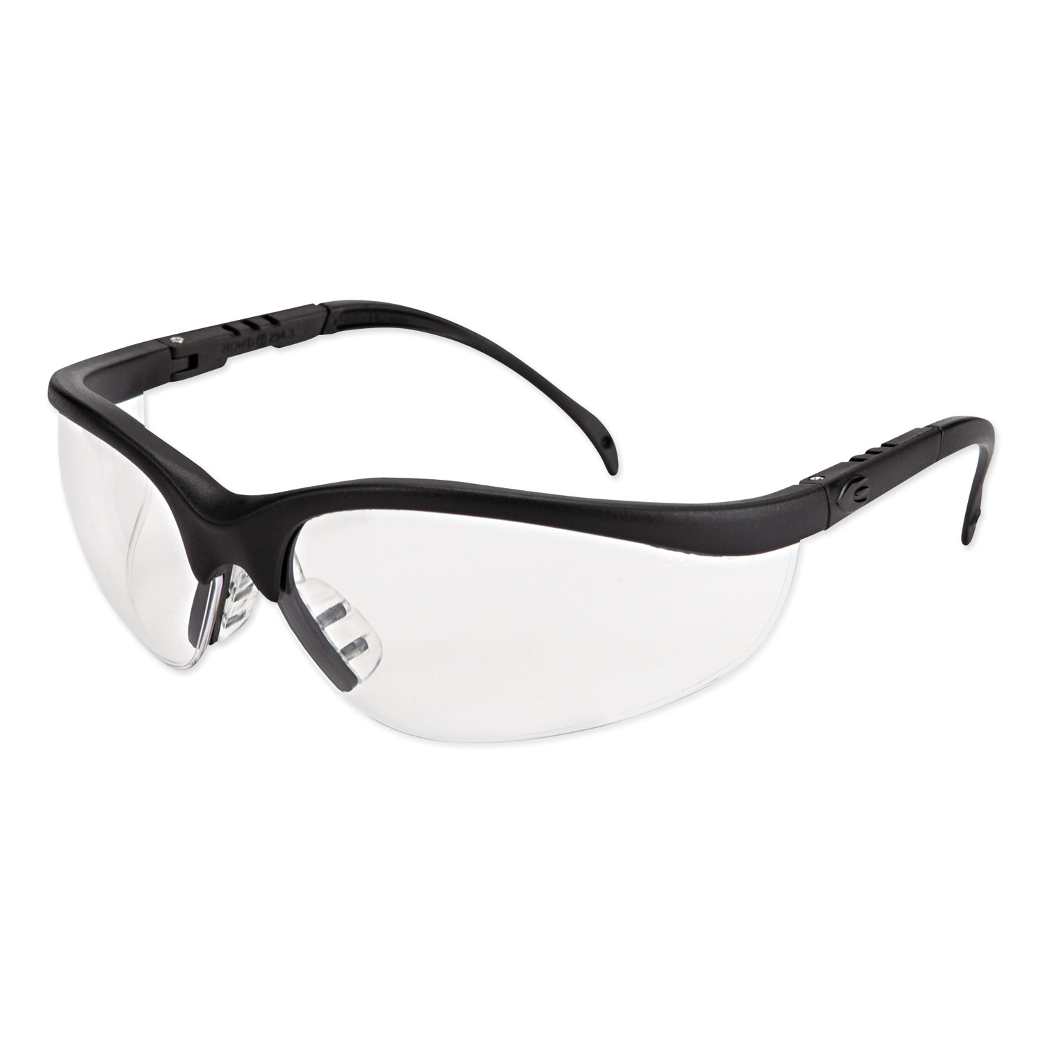  MCR Safety KD110 Klondike Safety Glasses, Matte Black Frame, Clear Lens (CRWKD110) 