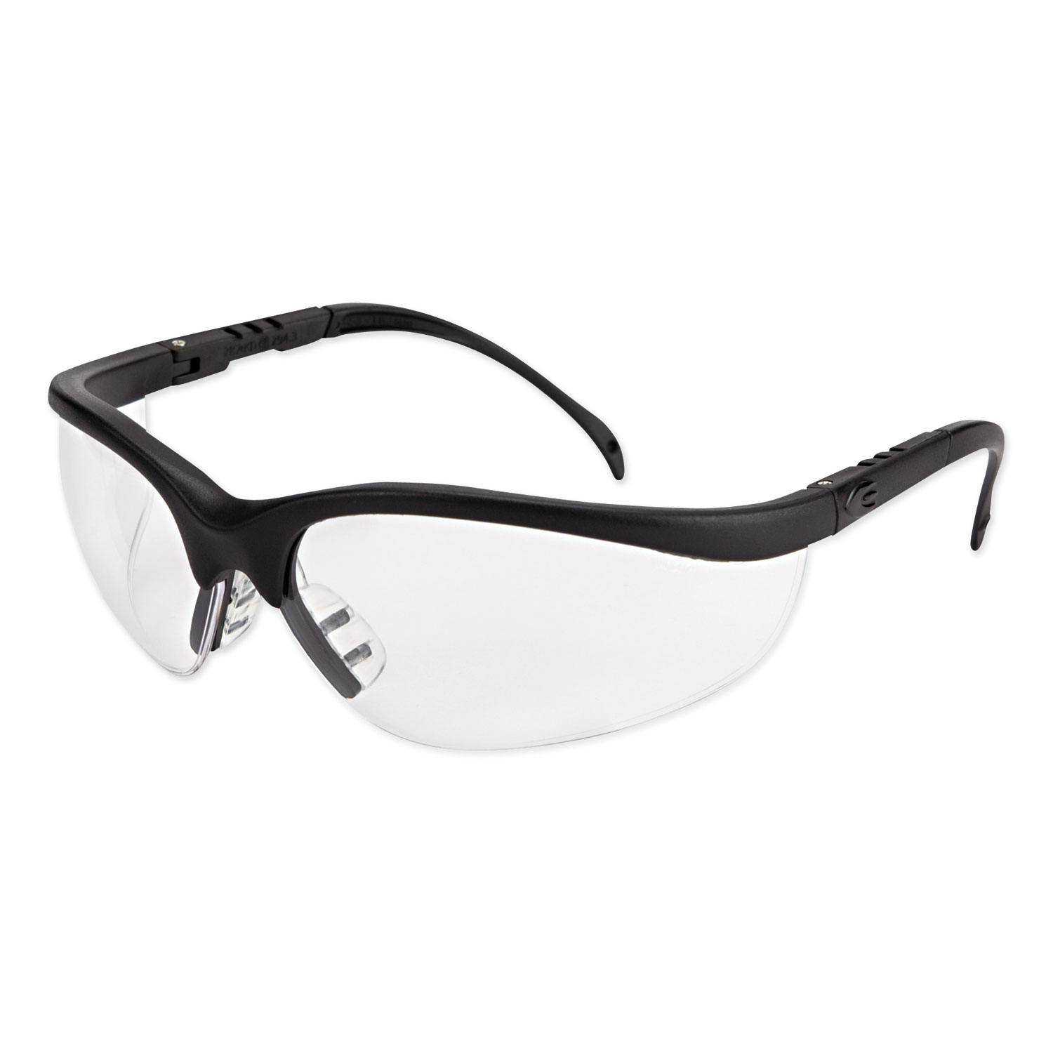  MCR Safety KD110 Klondike Safety Glasses, Matte Black Frame, Clear Lens (CRWKD110BX) 