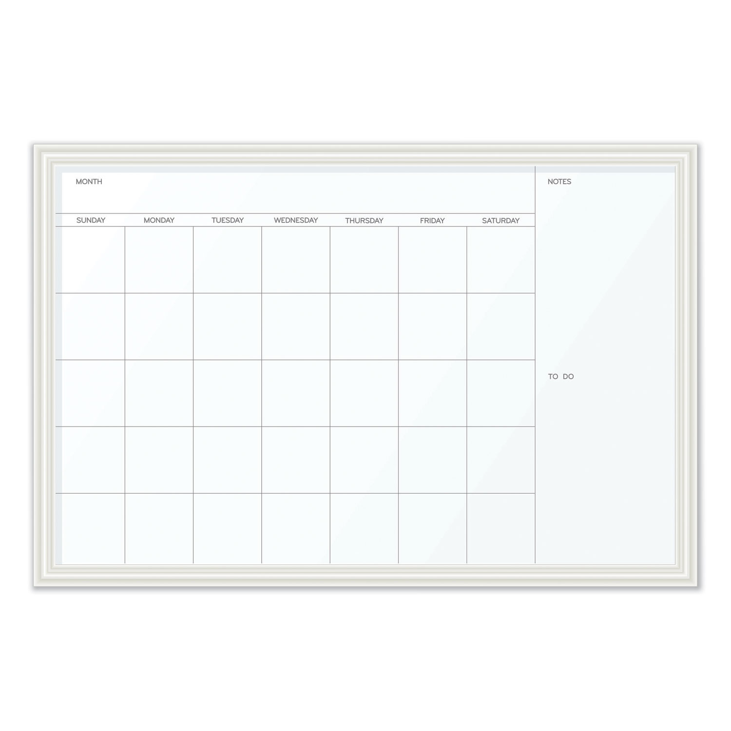  U Brands 2075U00-01 Magnetic Dry Erase Calendar with Decor Frame, 30 x 20, White Surface and Frame (UBR2075U0001) 