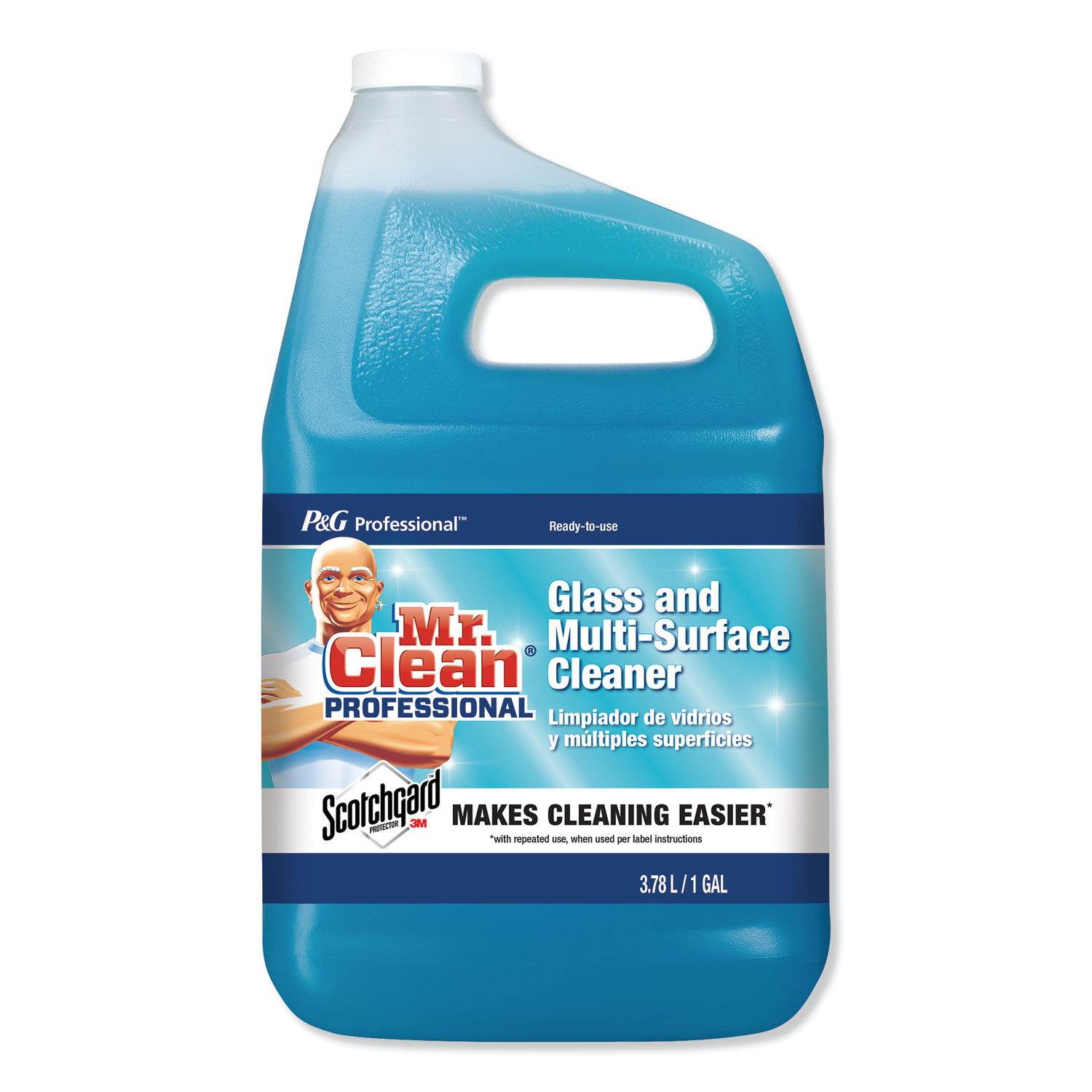  Mr. Clean Professional 81633 Glass and Multi-Surface Cleaner with Scotchgard Protector, Apple, 1 Gal, Ready-To-Use, 2/Carton (PGC81633) 