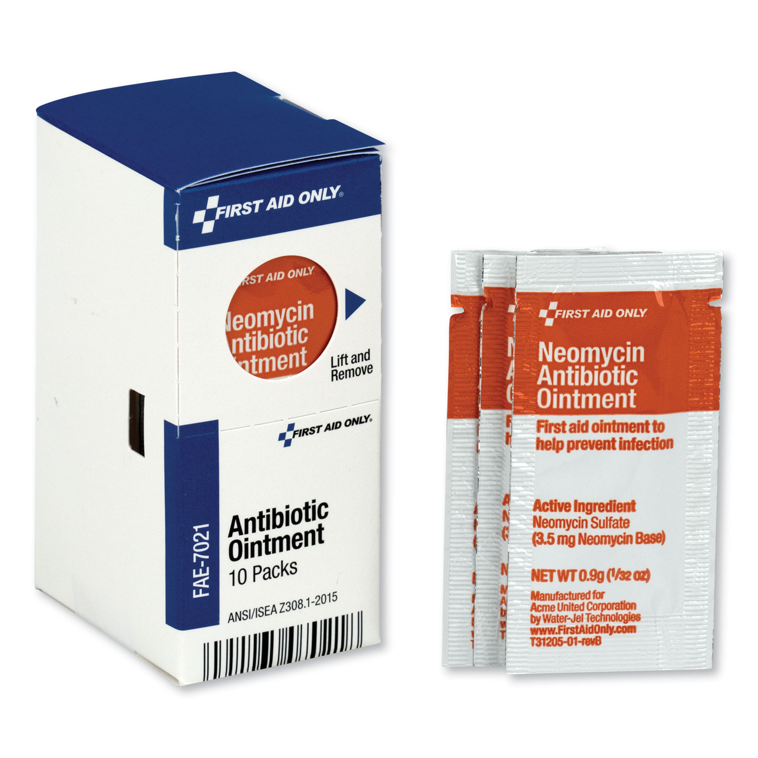  First Aid Only FAE-7021 SmartCompliance Antibiotic Ointment, 10 Packets/Box (FAOFAE7021) 