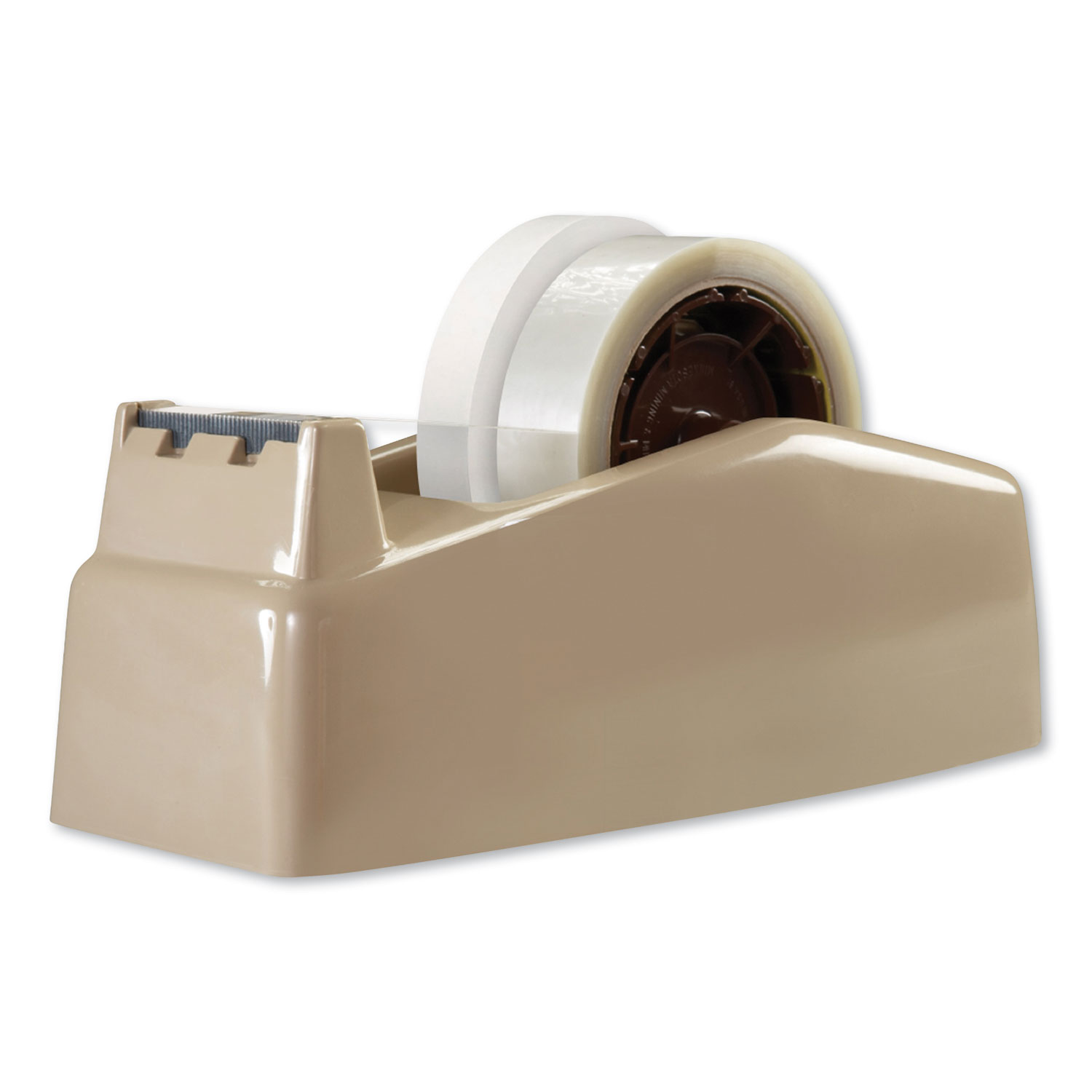 Two-Roll Desktop Tape Dispenser, 3″ Core, High-Impact Plastic, Beige