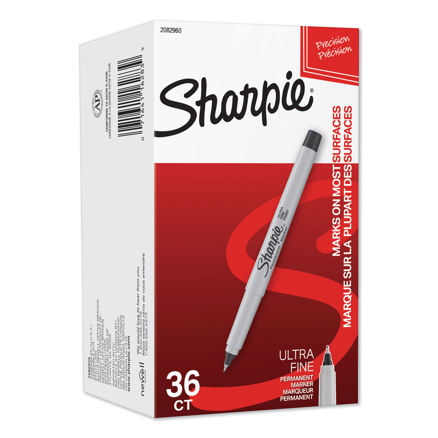  Sharpie 2082960 Extra Fine Tip Permanent Marker, Black, 36/Pack (SAN2082960) 